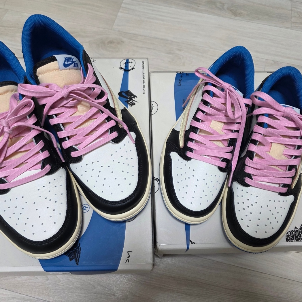 Jordan 1 x Travis Scott x Fragment Retro Low OG SP Military Blue 착용 스타일