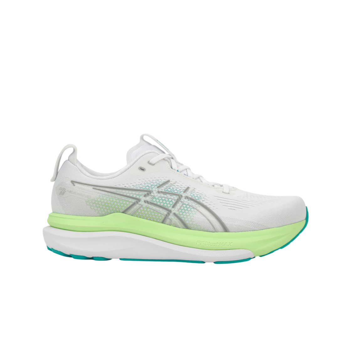 아식스 젤 카야노 33 화이트 에너지 아쿠아 - 4E 엑스트라 와이드(Asics Gel-Kayano 33 White Energy Aqua - 4E Extra Wide) - 1