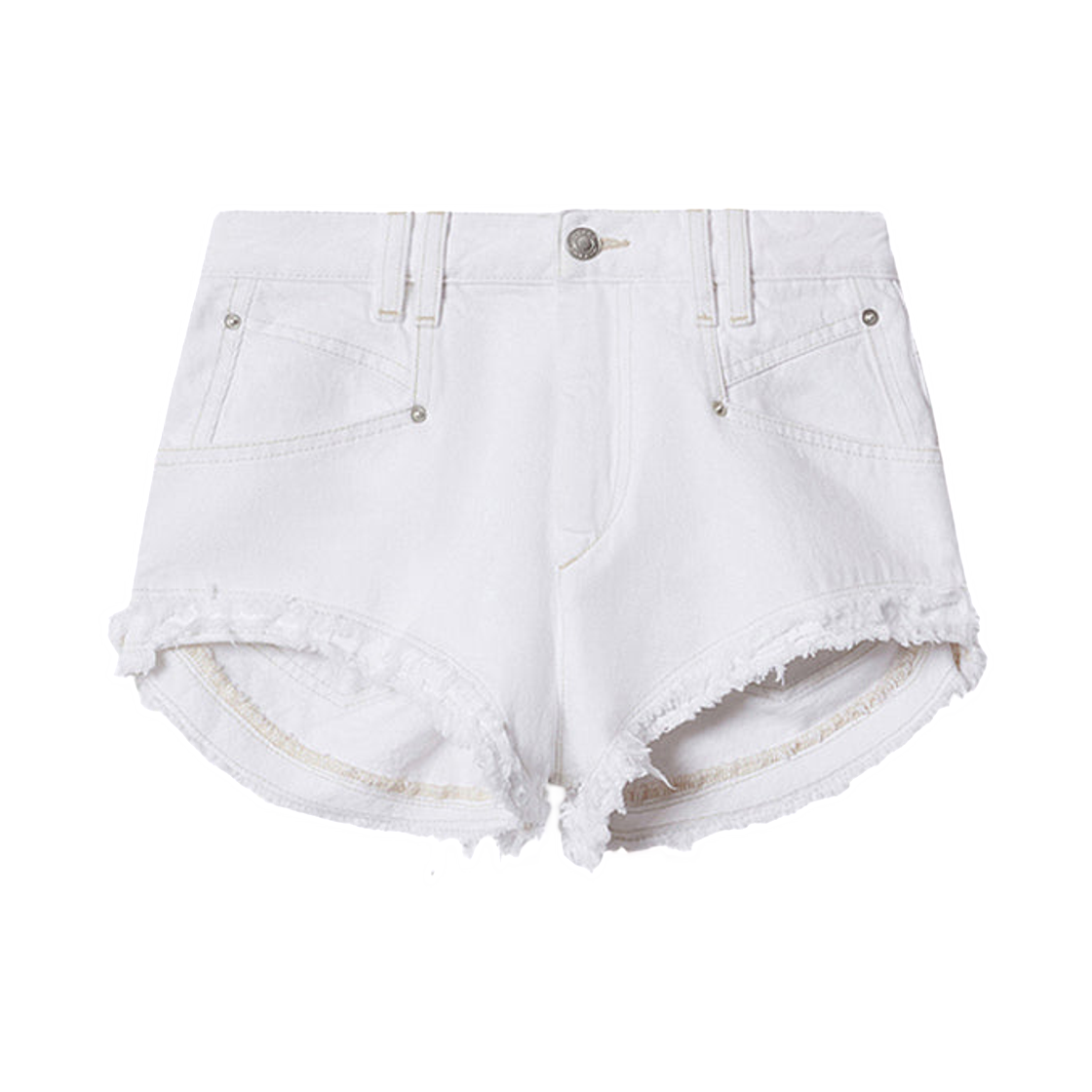 SH0283FA-D1H02I-20WH (W) Isabel Marant Eneidala Denim Shorts White