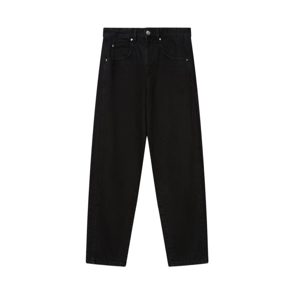 (W) 이자벨 마랑 오리안 페이디드 데님 배럴 진 블랙((W) Isabel Marant Oriane Faded Denim Barrel Jeans Black)
