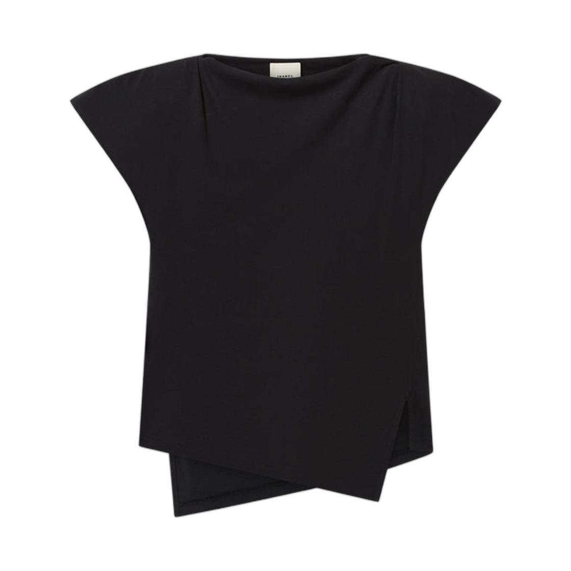 TS0097FA-A1N41I-01BK (W) Isabel Marant Sebani T-Shirt Padded Asymmetric Black