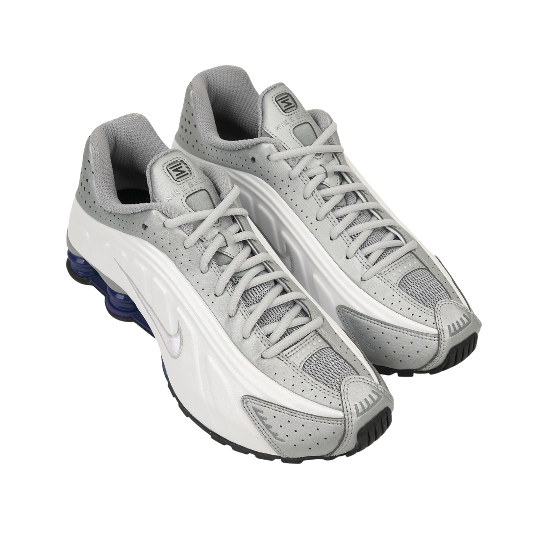 나이키 샥스 R4 화이트 메탈릭 실버 딥 로얄 블루 화이트(Nike Shox R4 White Metallic Silver Deep Royal Blue White) - 4