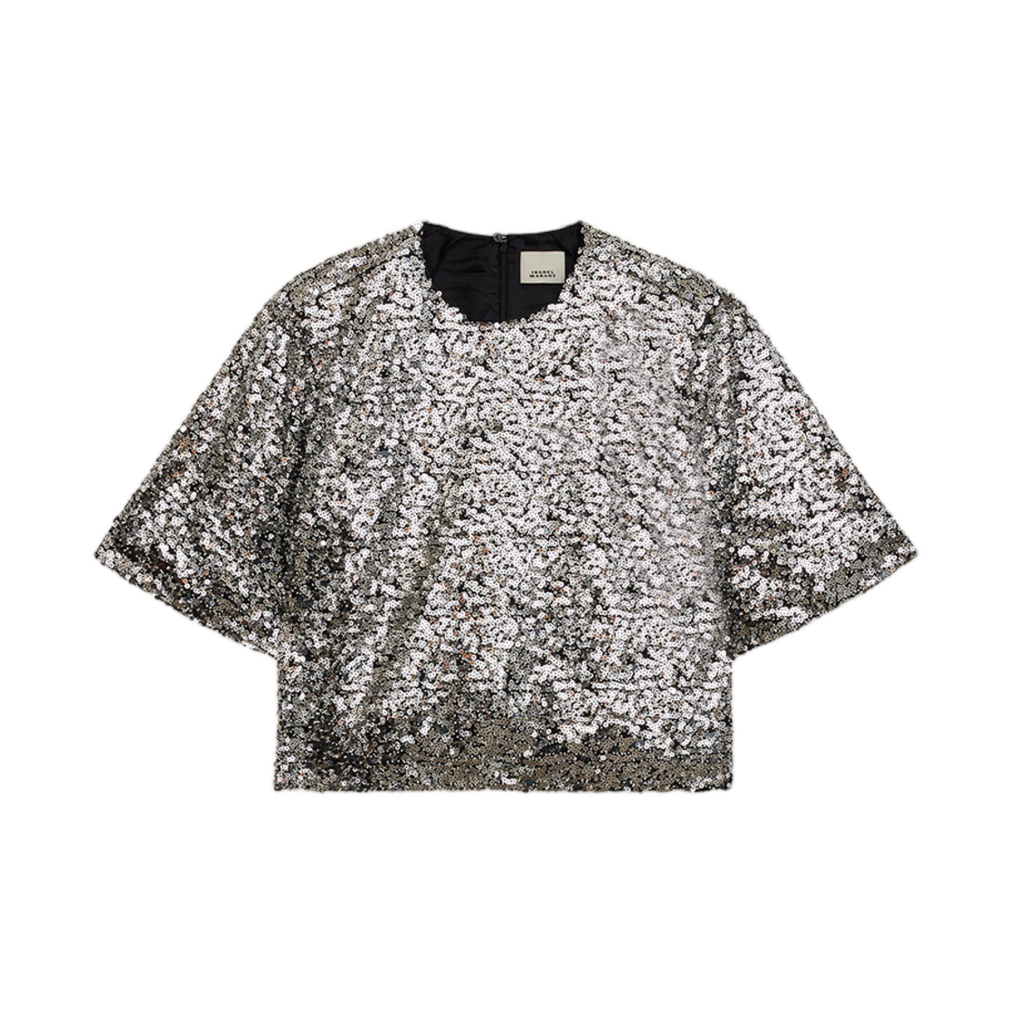 HT0748FA-C4J15I-08SI (W) Isabel Marant Helga Sequined Top Silver