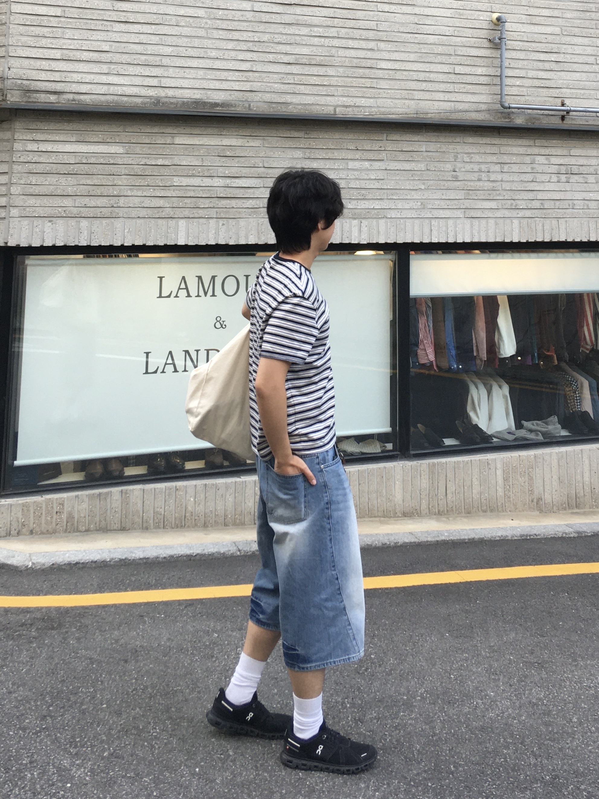 On Running Cloud 6 Black 착용 스타일 - 2