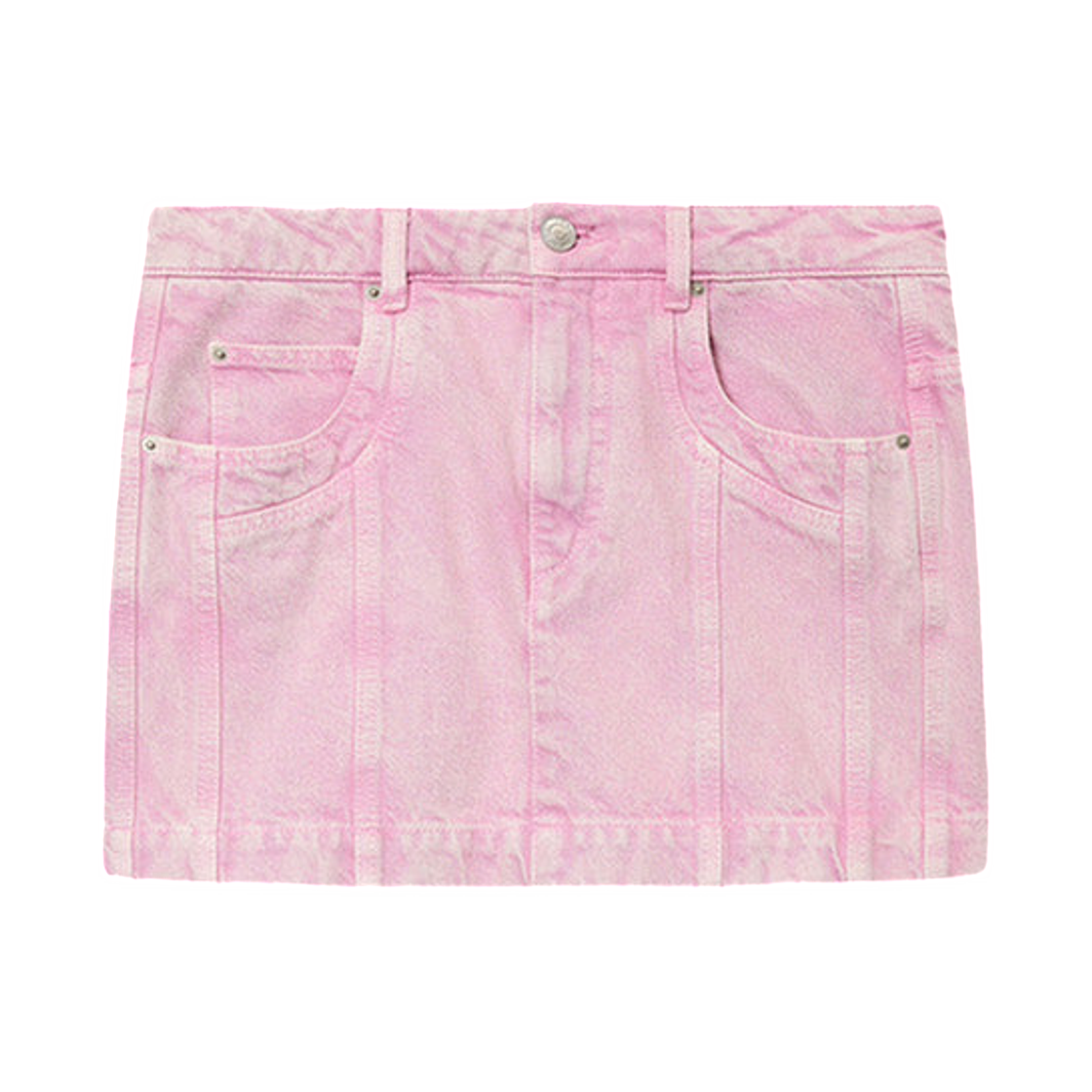 JU0448FA-D1H02E-40PK (W) Isabel Marant Juana Short Faded Denim Skirt Pink
