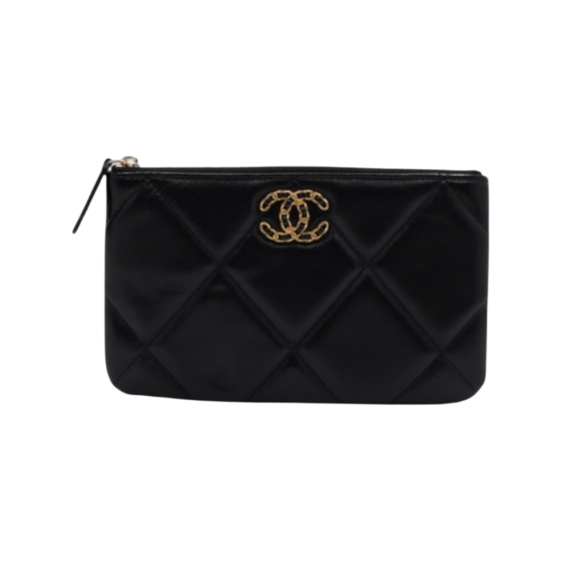 ITQ9M9M69R67 Chanel Black Calfskin 19 Small Pouch Clutch Bag