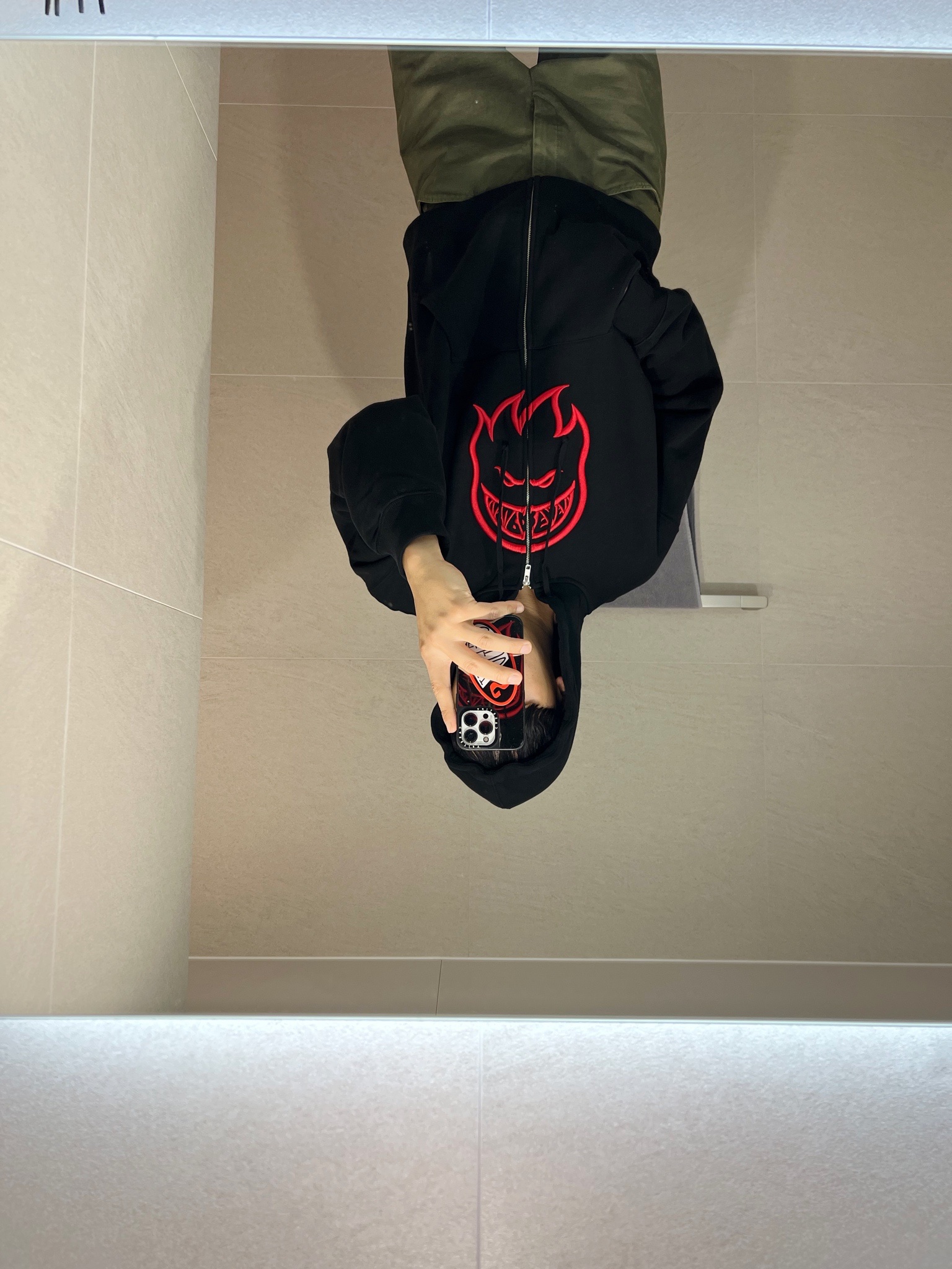 Supreme x Spitfire Zip Up Hooded Sweatshirt Black - 26SS 착용 스타일