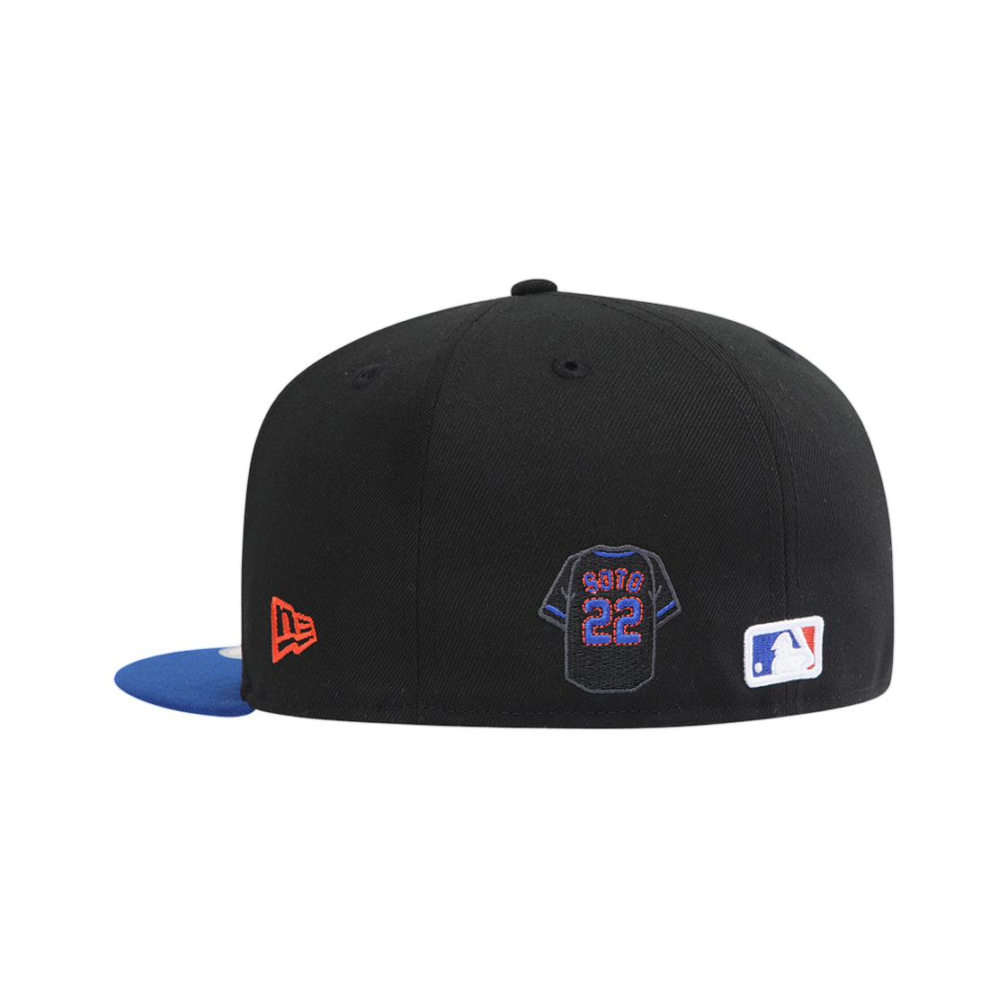 뉴에라 MLB 뉴욕 메츠 후안 소토 플레이어 저지 피티드캡 블랙 라이트로얄(New Era MLB New York Mets Juan Soto Player Jersey Fitted Cap Black Light Royal) - 2