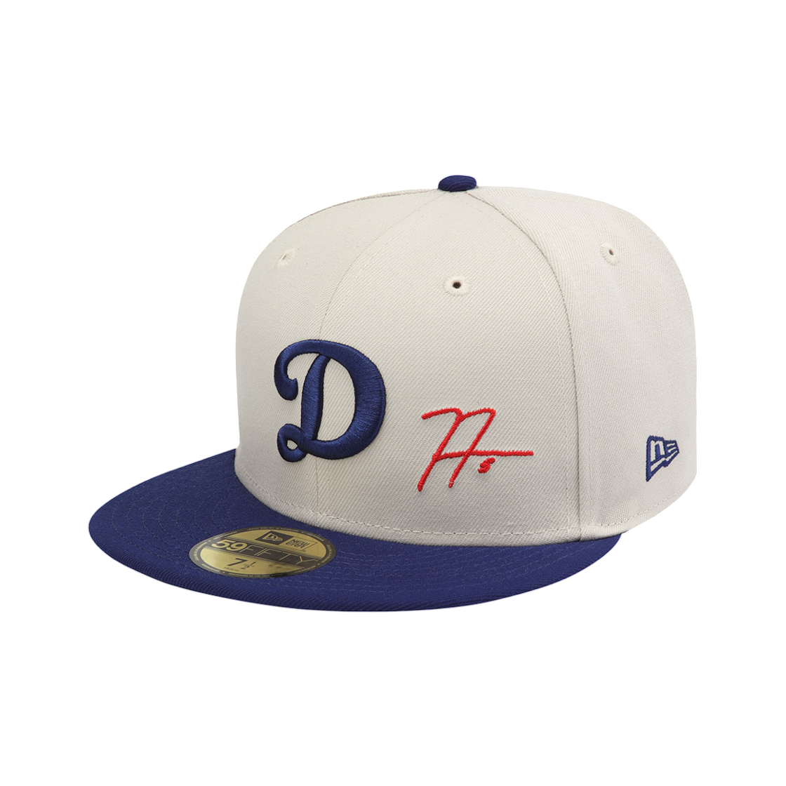 15206393 New Era MLB LA Dodgers Freddie Freeman Player Jersey Fitted Cap Stone Dark Royal