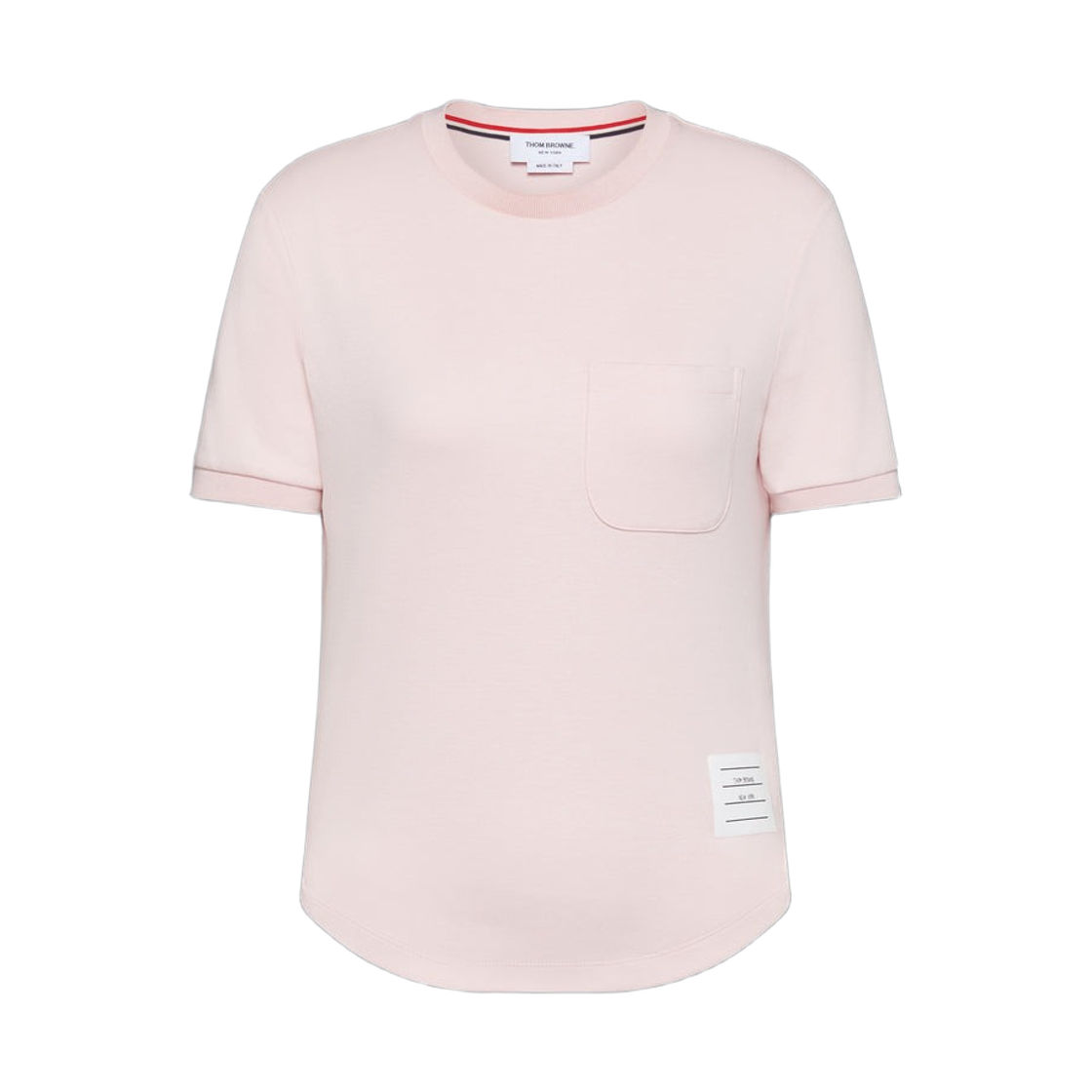 FJS223A-J0055-640 (W) Thom Browne Cotton Milano Pocket T-Shirt Light Pink