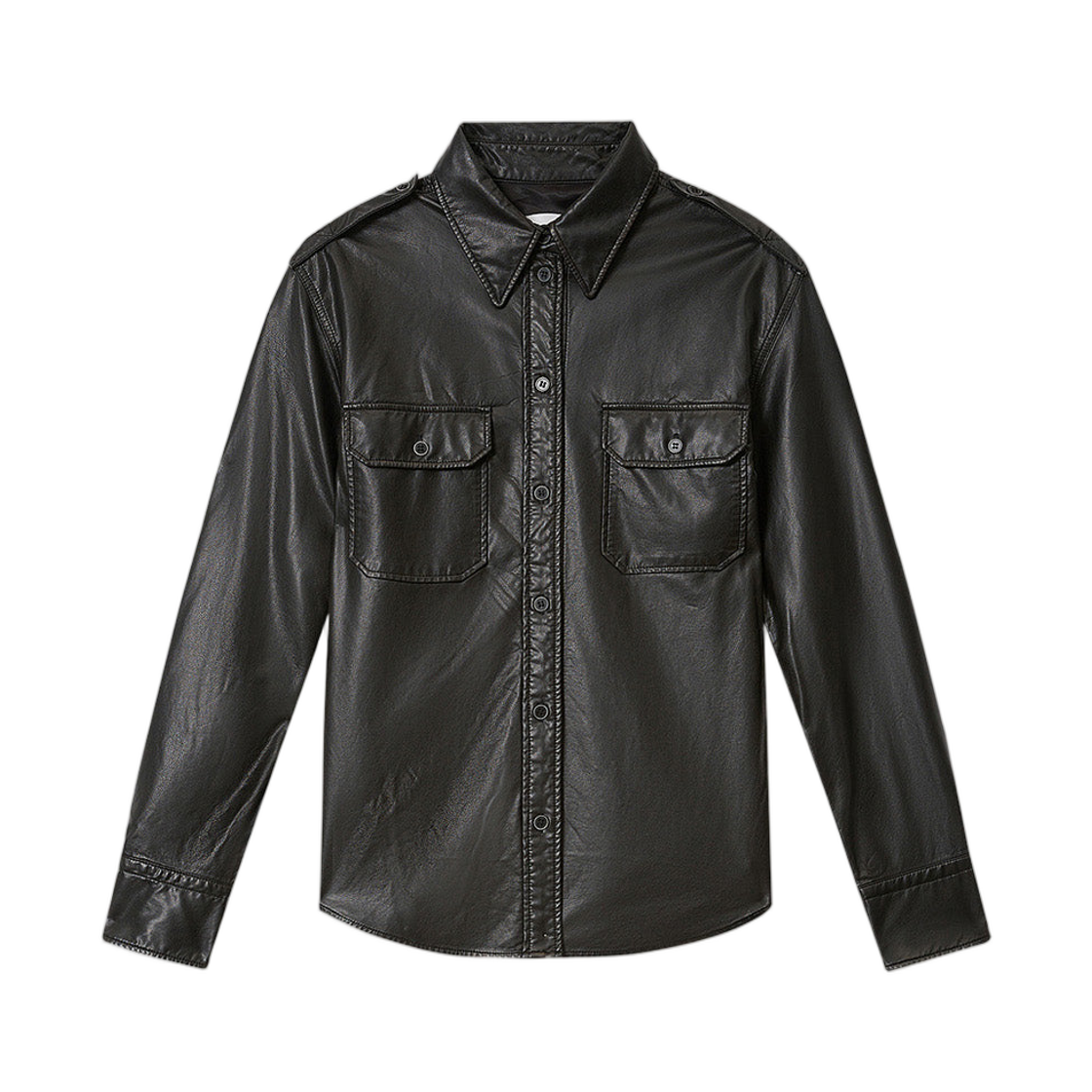 CH0279FA-D1B03E-01BK (W) Isabel Marant Noee Shirt Faux Leather Black