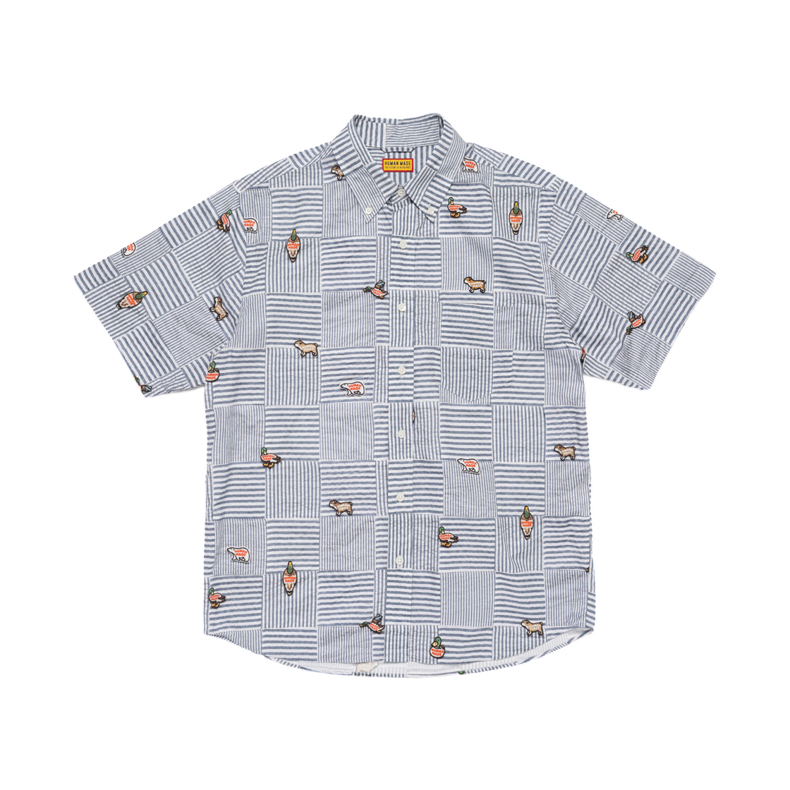 HM31SH045 Human Made Patchwork Printed S/S Shirt Navy