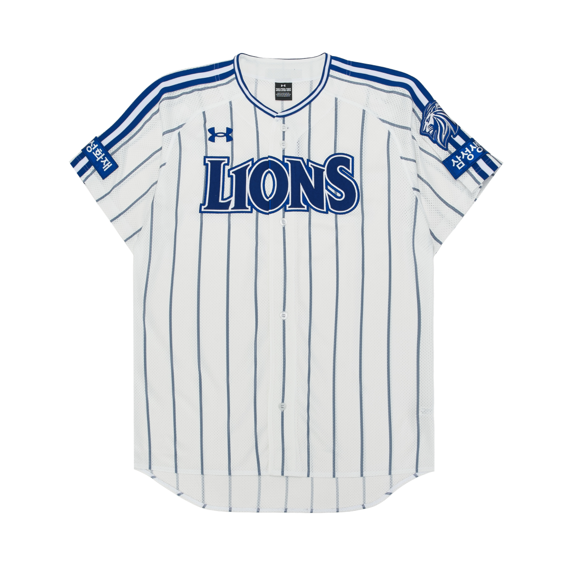 삼성 라이온즈 x 언더아머 2026 어센틱 올드 홈 유니폼 화이트 스트라이프 (논 마킹 버전)(Samsung Lions x Underarmour 2026 Authentic Old Home Uniform White Stripe (Non Marking Ver.))