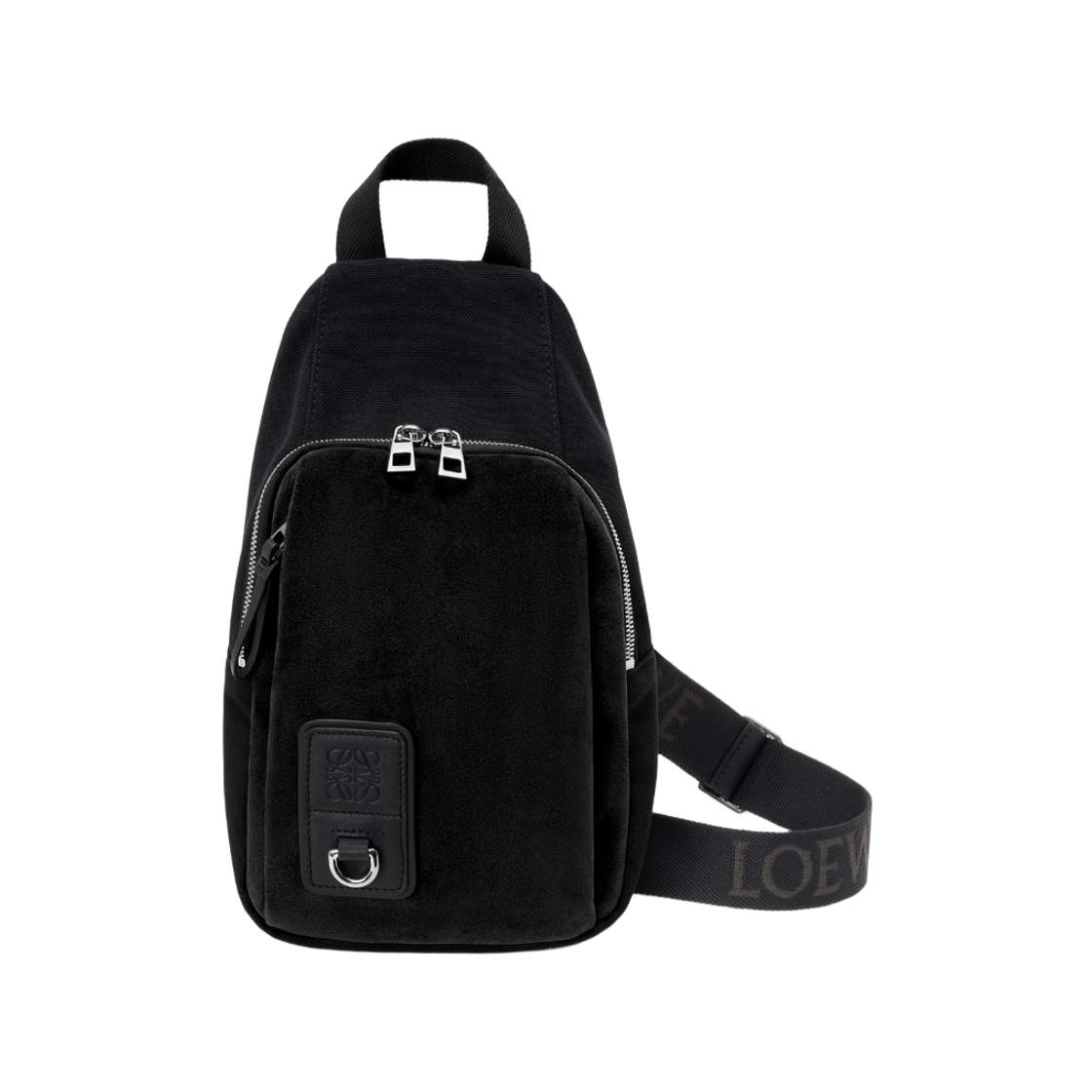 로에베 캔버스 스웨이드 플렉스 슬링백 블랙(Loewe Flex Slingback in Canvas and Suede Black)