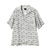 Needles Short Sleeve Italian Collar Shirt Papillon Print White