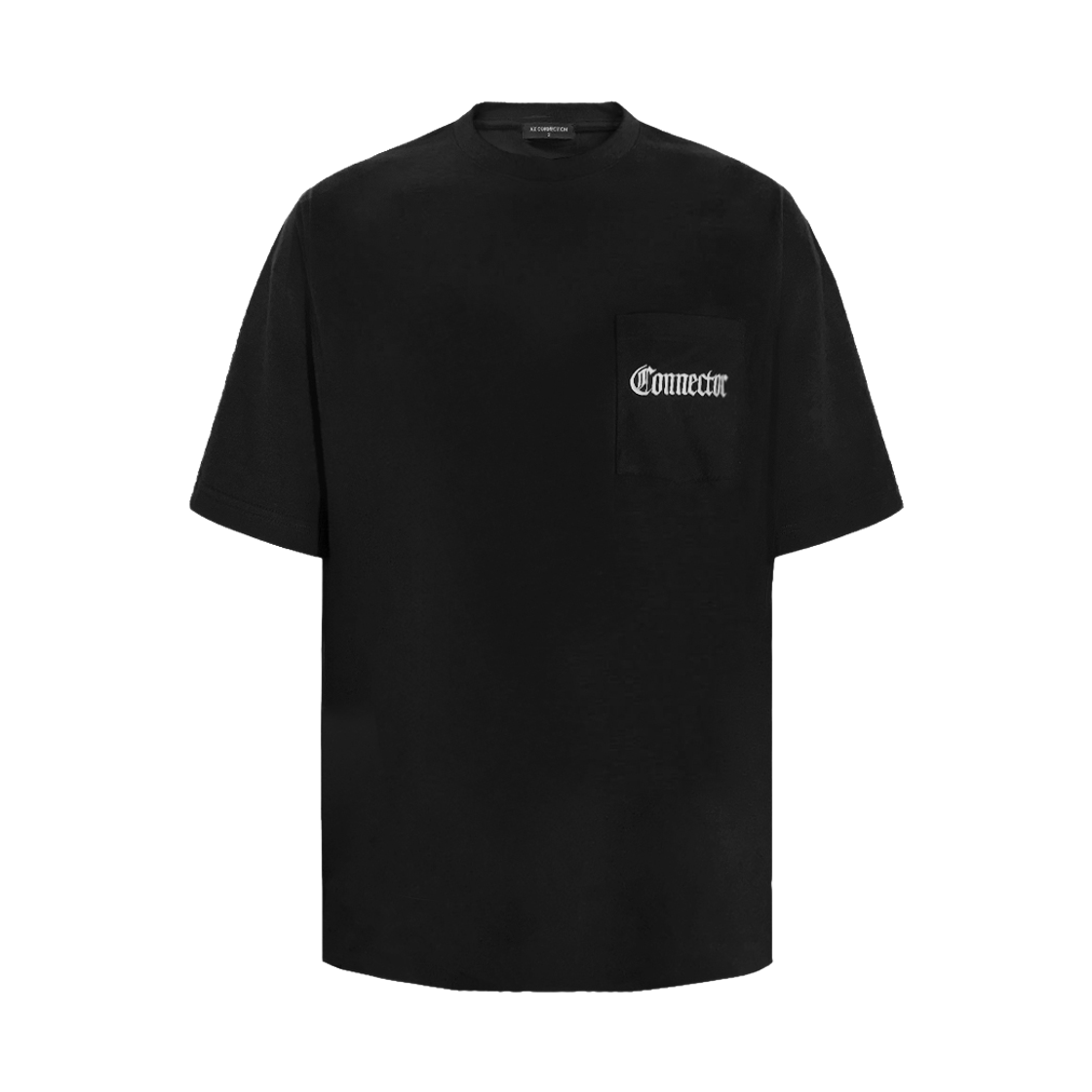 에이엑스커넥션 커넥터 엠브로이더드 오버핏 티셔츠 블랙(AX CONNECTION Connector Embroidered Oversized T-Shirt Black)