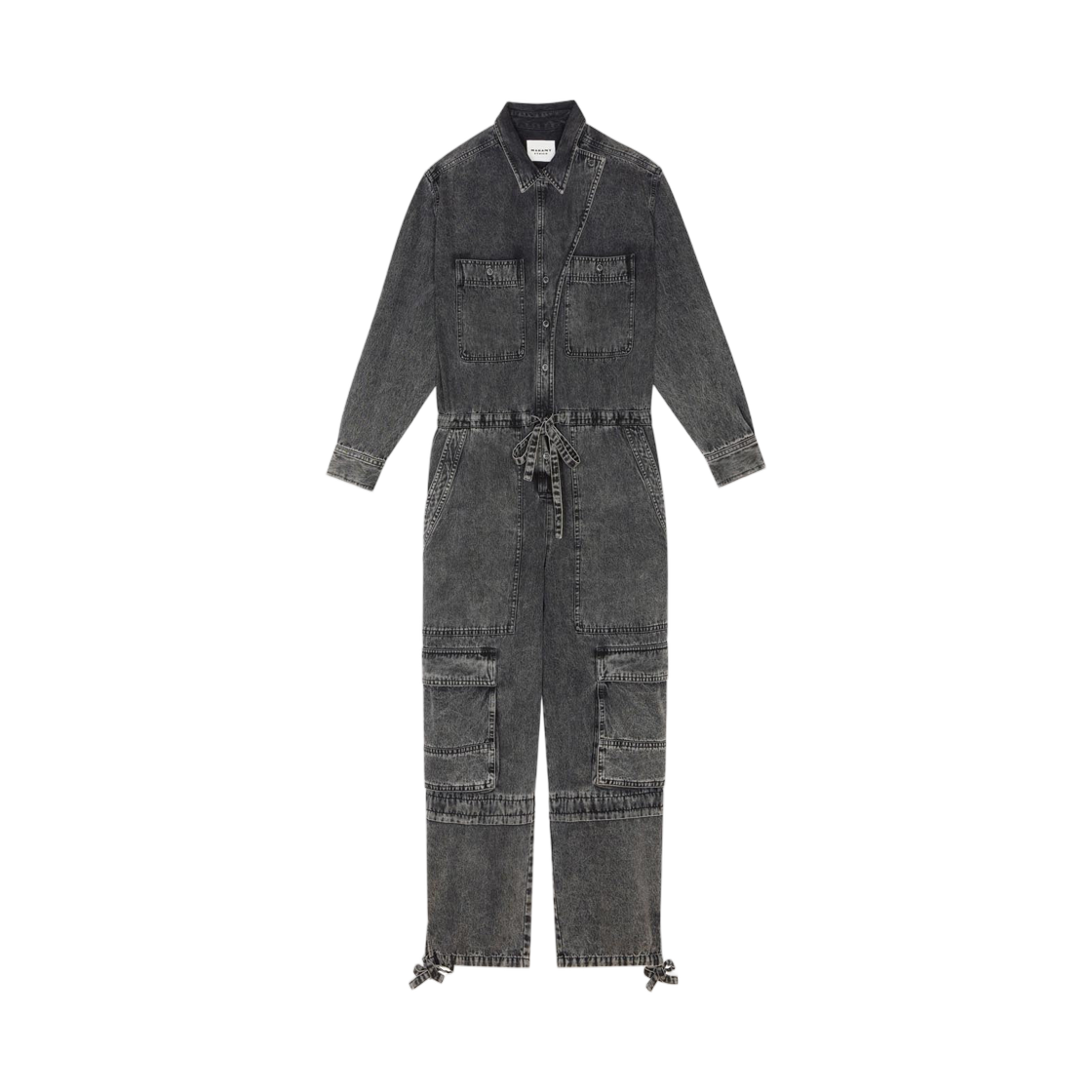 (W) 이자벨 마랑 이다니 오버올 코튼 데님 롱슬리브 블랙((W) Isabel Marant Idany Overall Cotton Denim with Long Sleeves Black)