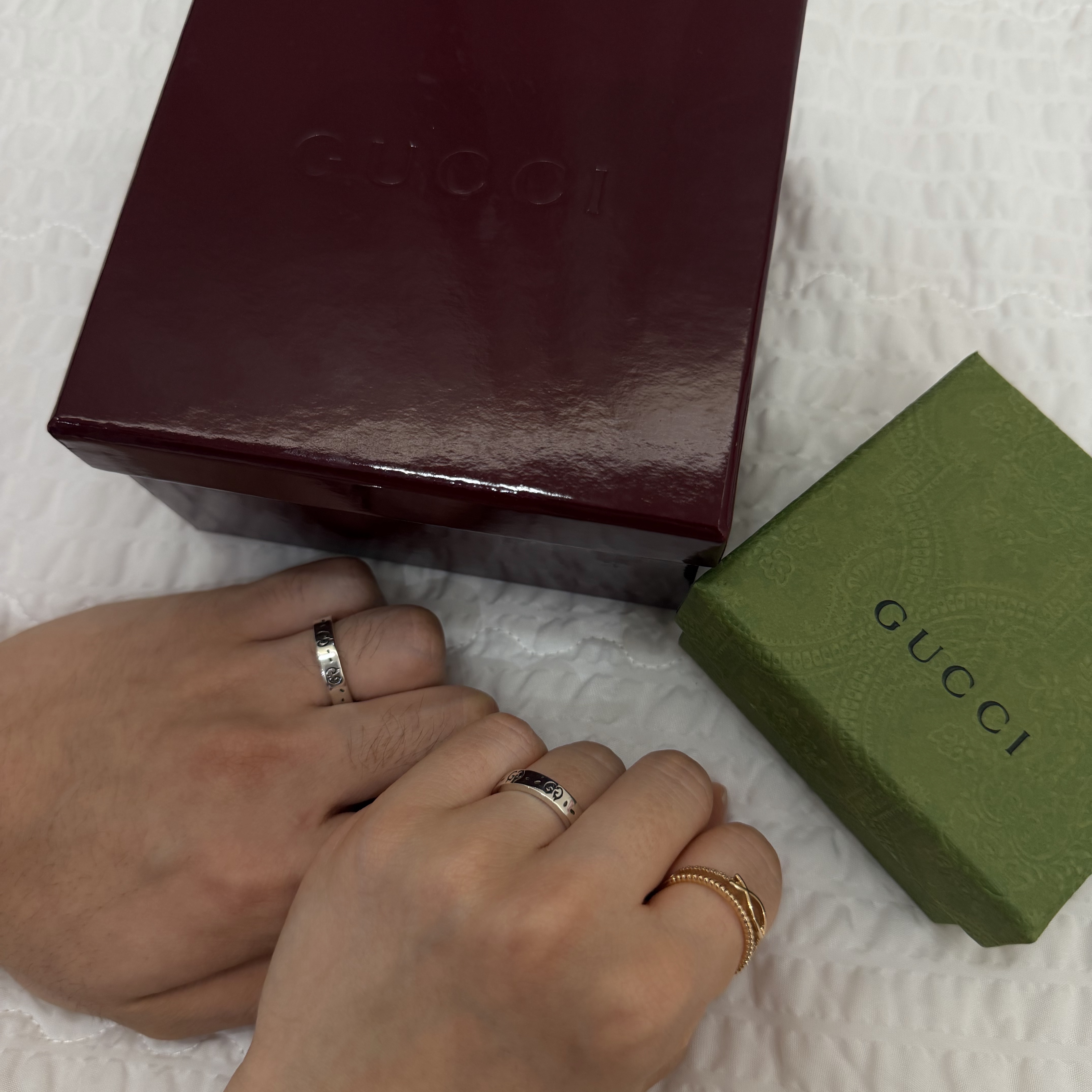 Gucci Ghost Ring Silver 3.8mm 착용 스타일