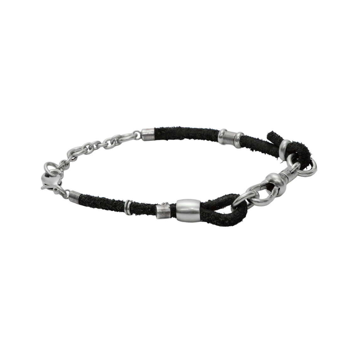 폴리테루 싱글 스트랜드 레더 브레이슬릿 블랙(Polyteru Single Strand Leather Bracelet Black)