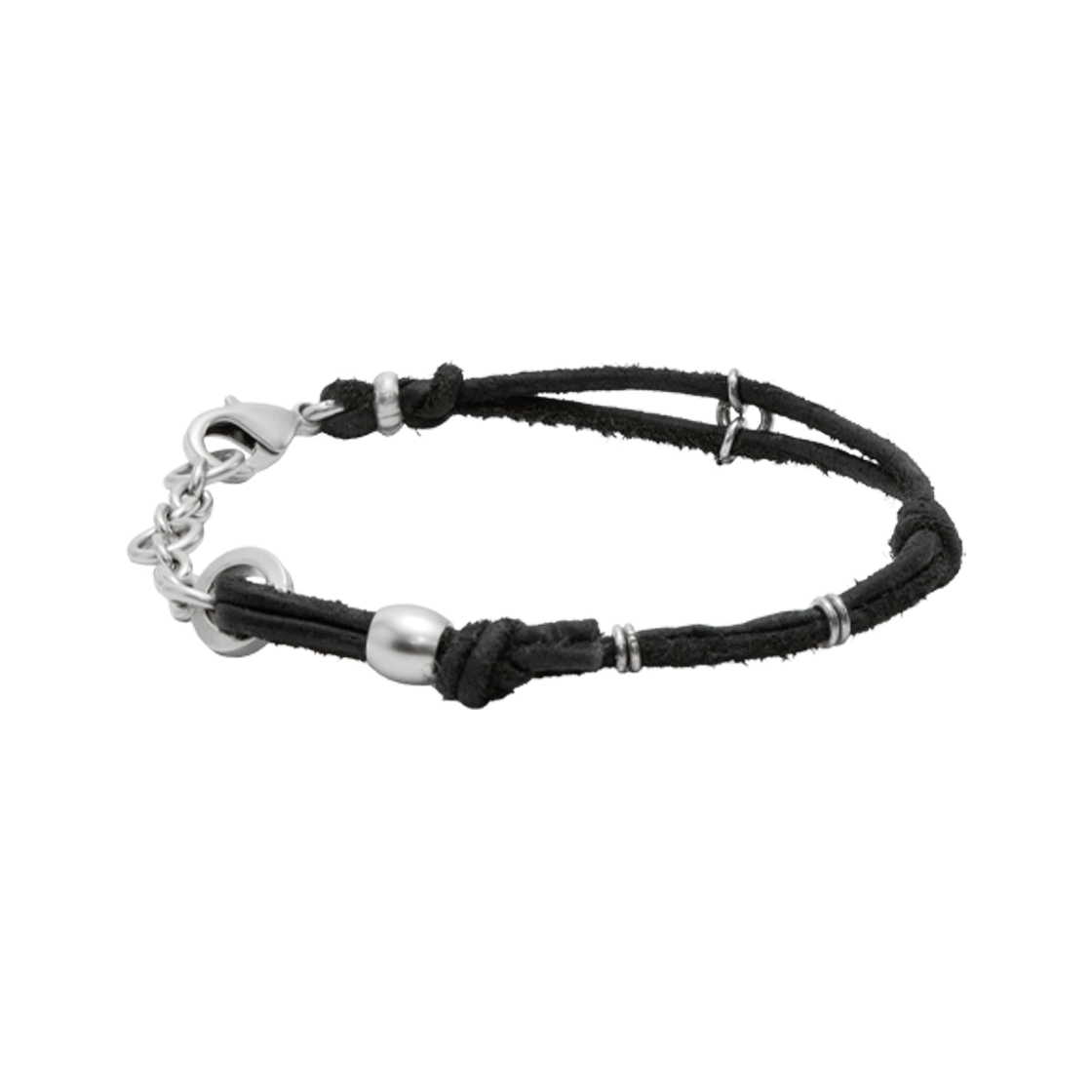 폴리테루 더블 스트랜드 레더 브레이슬릿 블랙(Polyteru Double Strand Leather Bracelet Black)