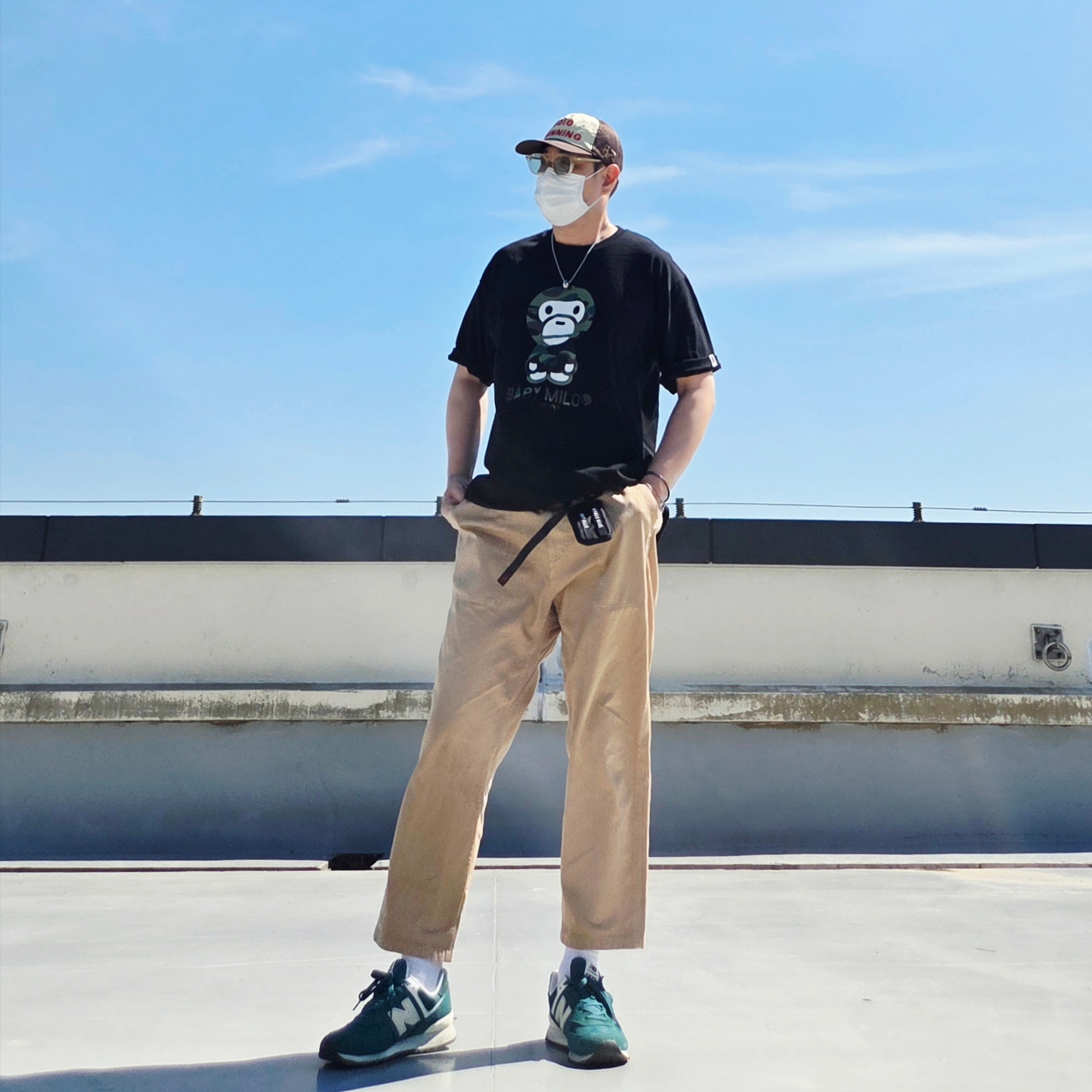 Human Made Military Card Case Black, Alex Zono I Dig Running Trucker Hat OG Brown - CapeTown 착용 스타일 - 3