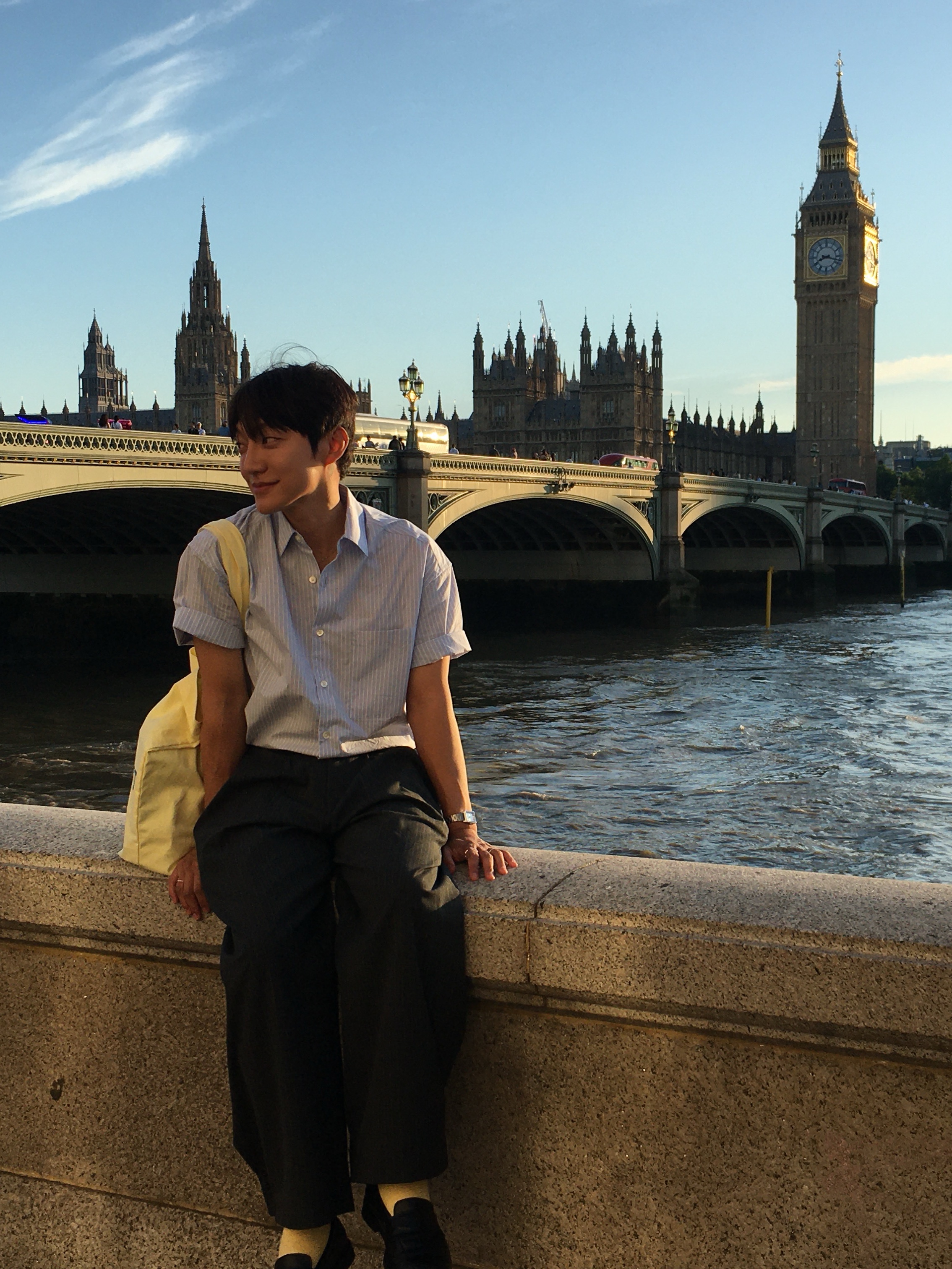 noun Daily Shirts Stripe Blue, noun Easeful Tote Bag Lemon 착용 스타일 - 7