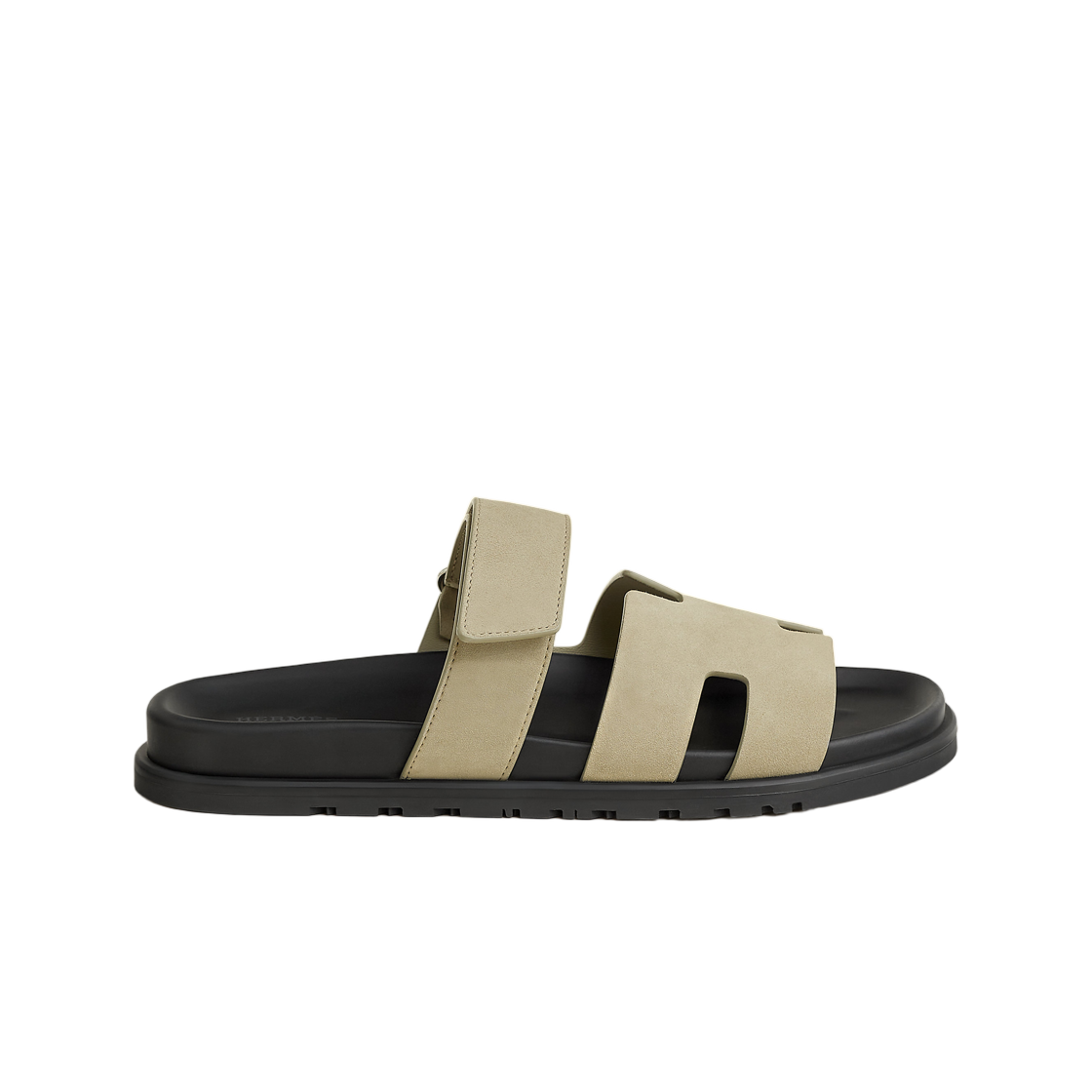 H222856ZHN0 Hermes Chypre Sandal Suede Goatskin & Vert Mosaique