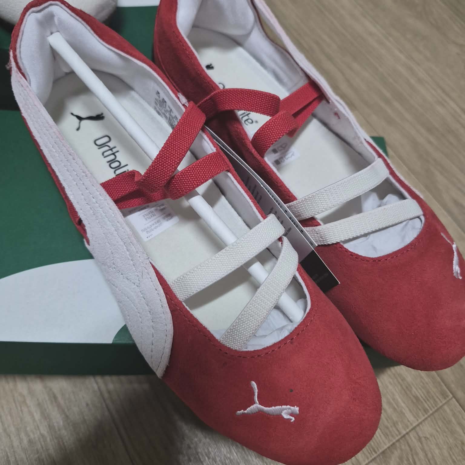 (W) Puma Speedcat Ballet Suede Puma Red Puma White 착용 스타일