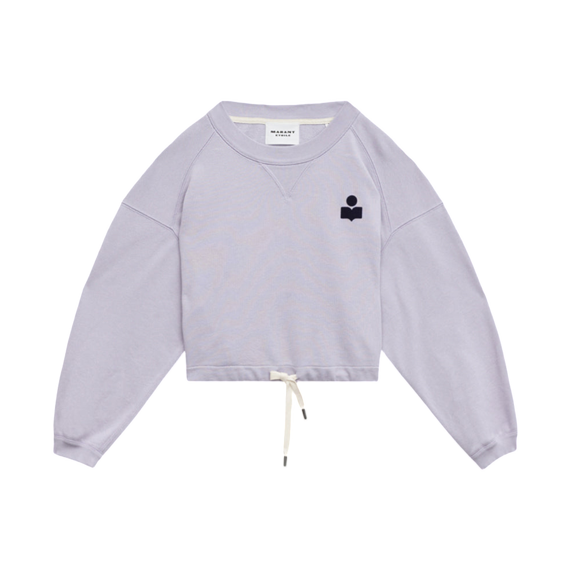 SW0005FA-A1M07E-LCDN (W) Isabel Marant Margo Sweatshirt Short Cotton with Logo Lilac Dark Navy