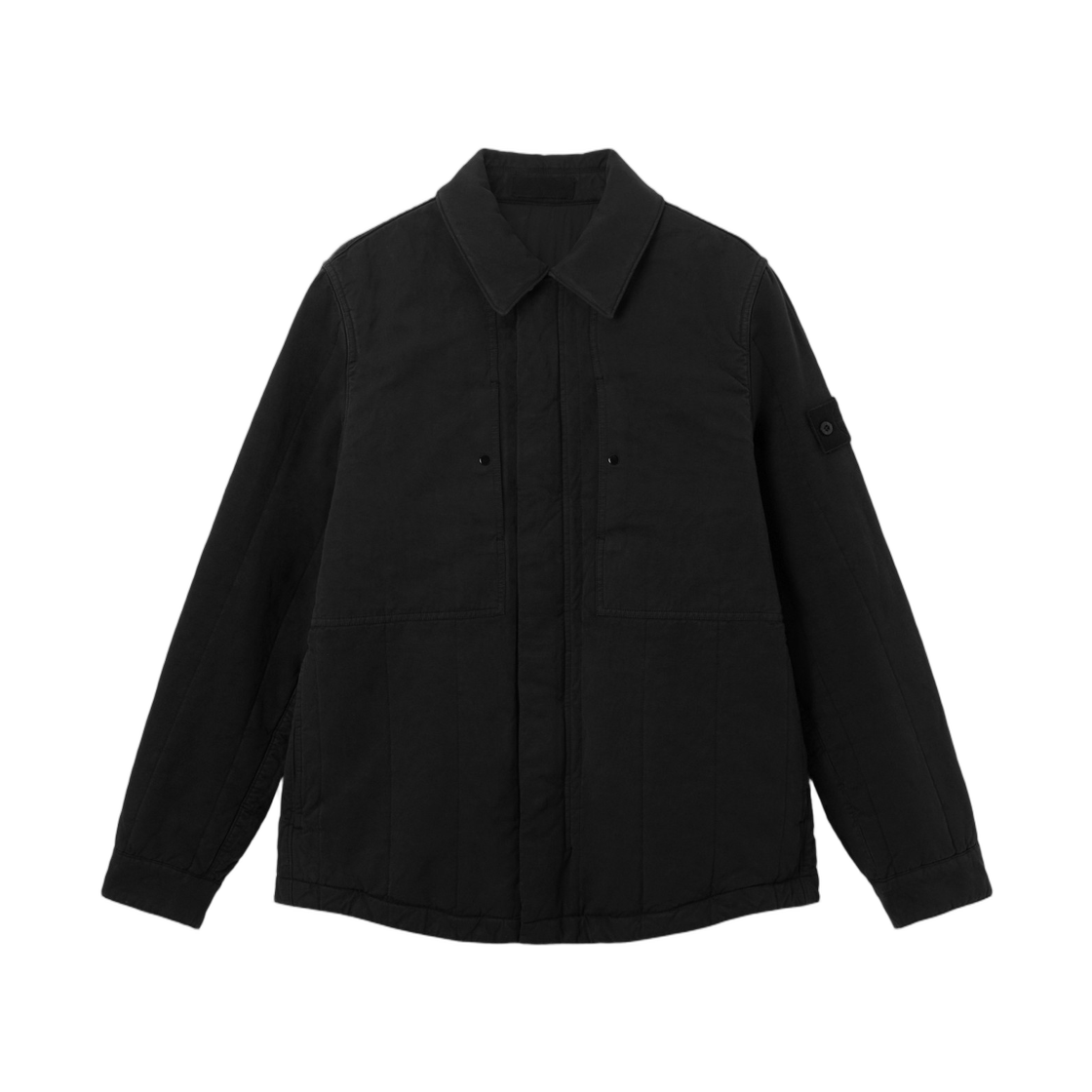 L1S1541000-38S0F34-V0029 Stone Island 4100038 Cotton Linen Quilted-TC_S.I. Ghost Padded Coach Jacket with Anti-Drop Black - 26SS