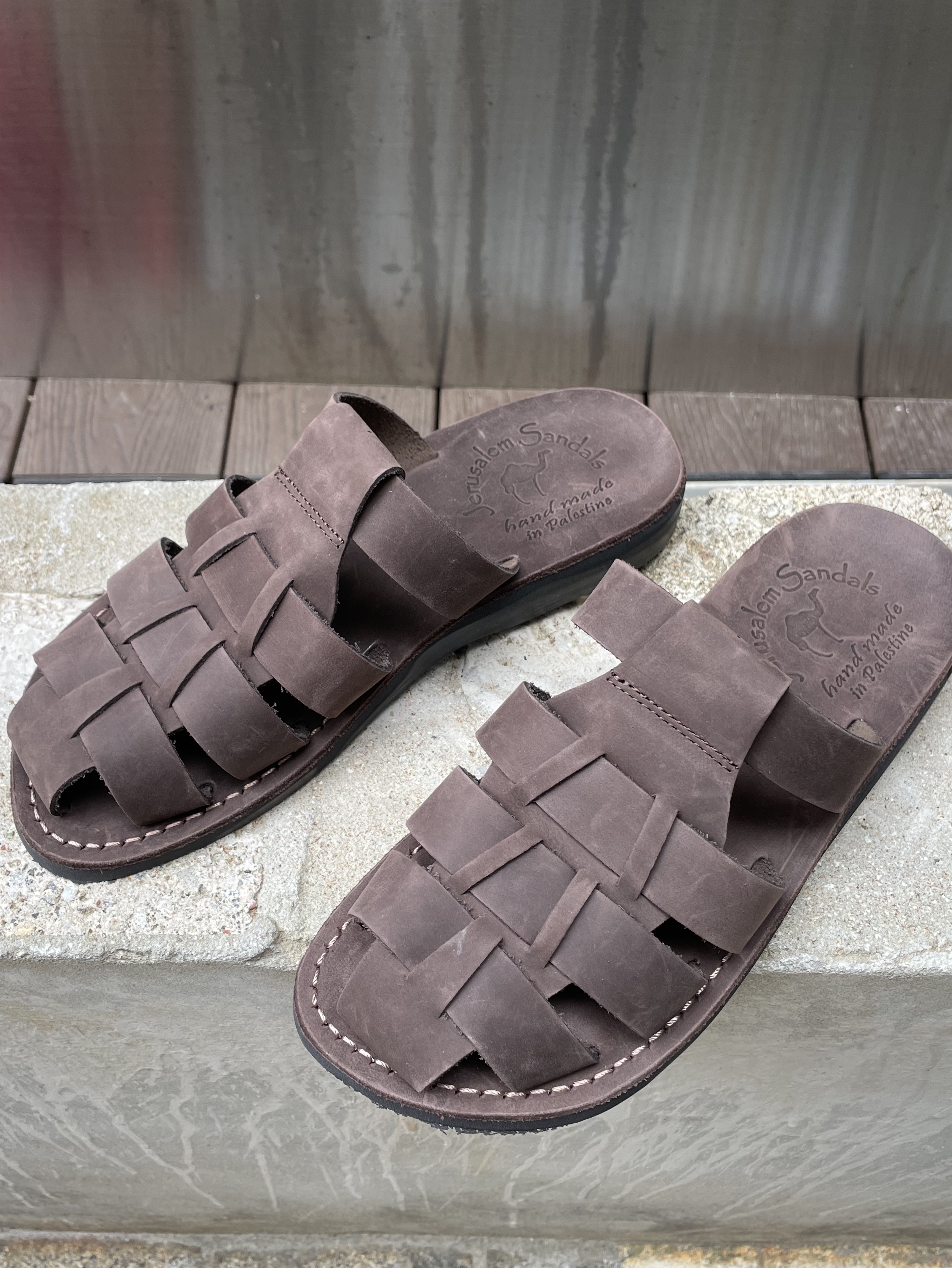 JERUSALEM SANDALS 1063NN Michael Slide Brown 착용 스타일 - 5