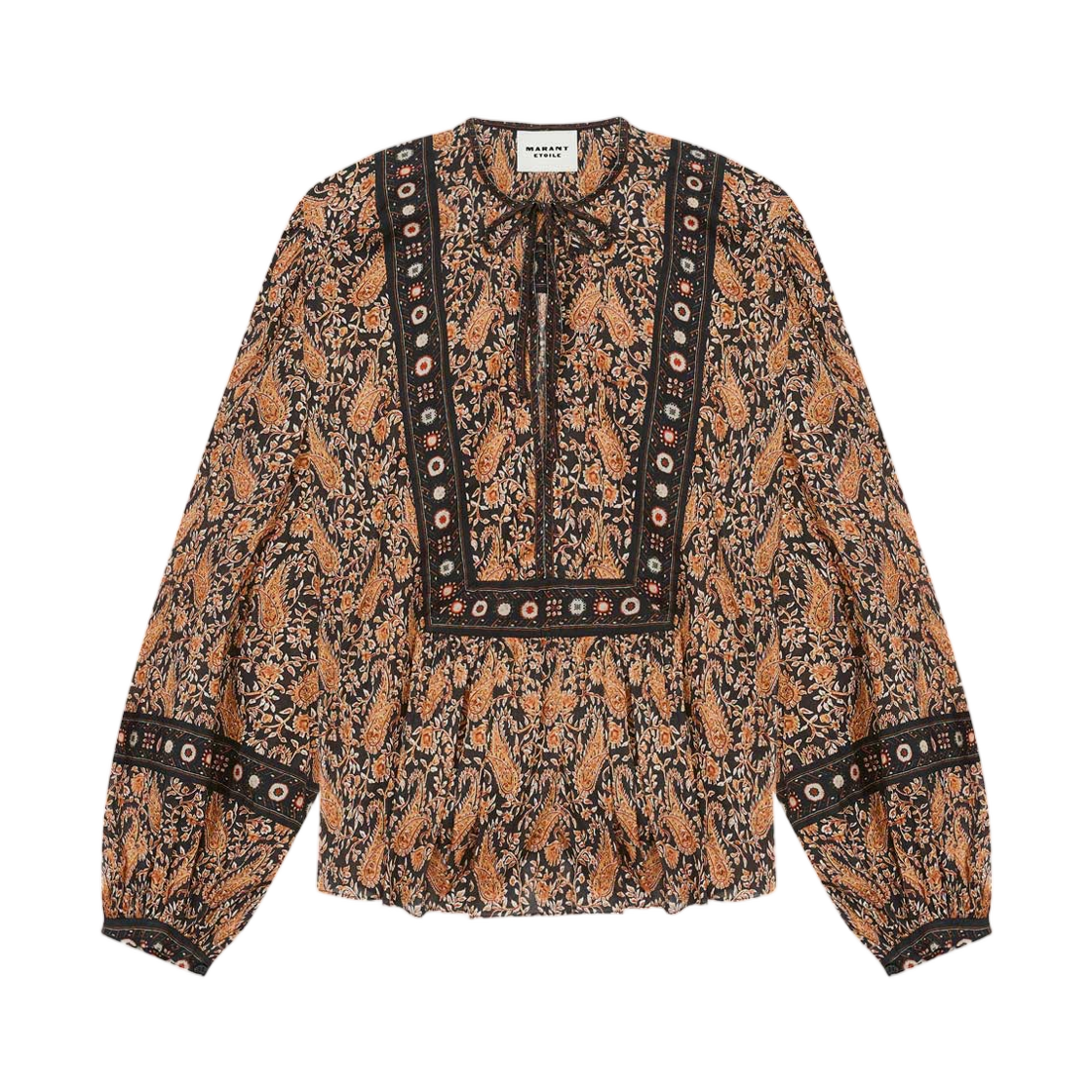 HT0024FB-C1J04E-01BK (W) Isabel Marant Gayle Blouse Printed Cotton Voile Black