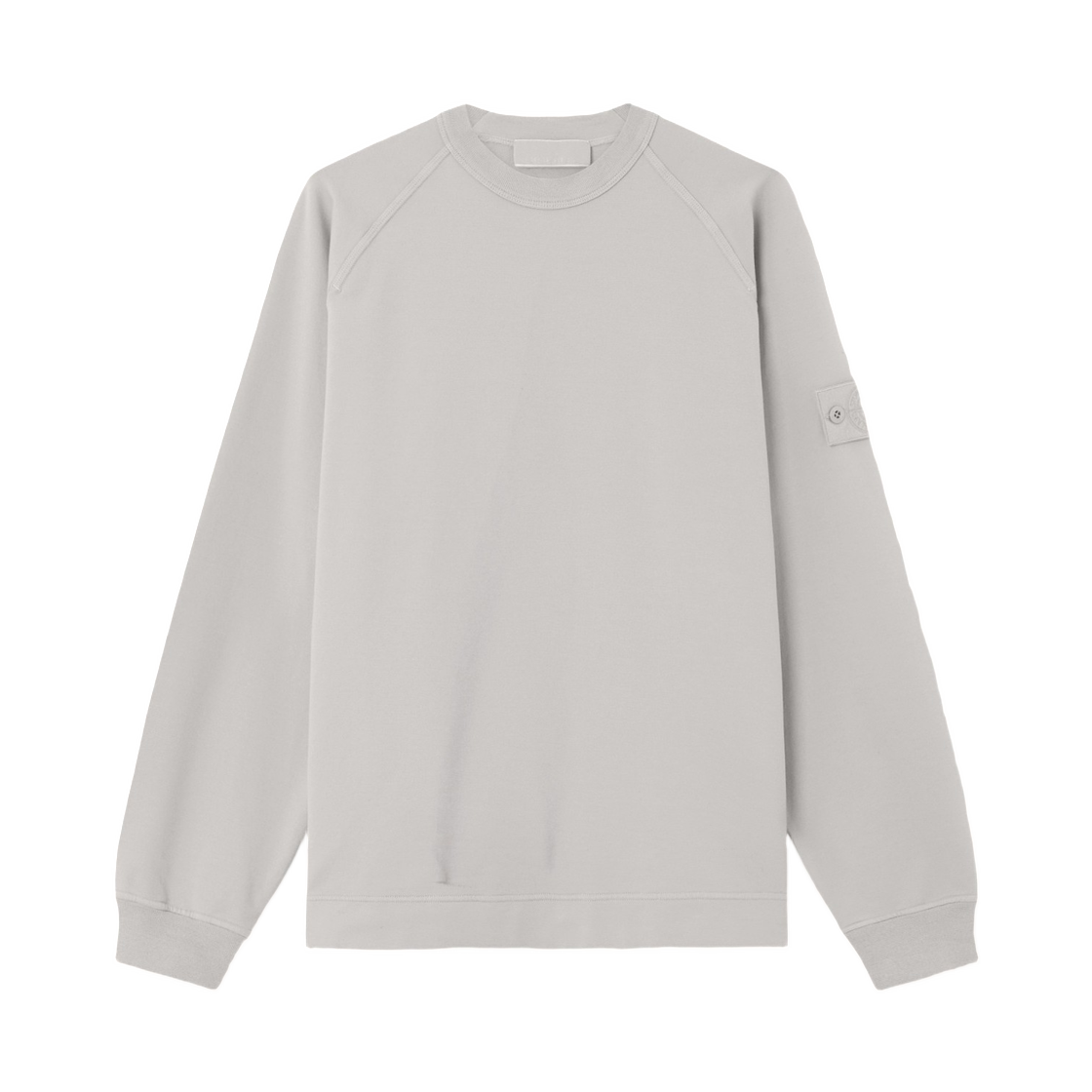 L1S1561000-64S00F3-V0064 Stone Island 6100064 Cotton Stretch Fleece_S.I. Ghost Regular-Fit Crewneck Sweatshirt with Raglan Sleeves Dust Grey - 26SS