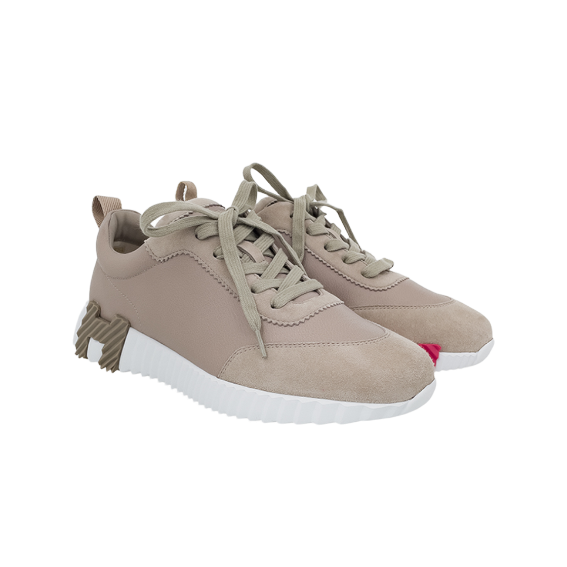 ITLVWMKEKUR5 Hermes Bouncing Sneakers 38.5 Beige Galet