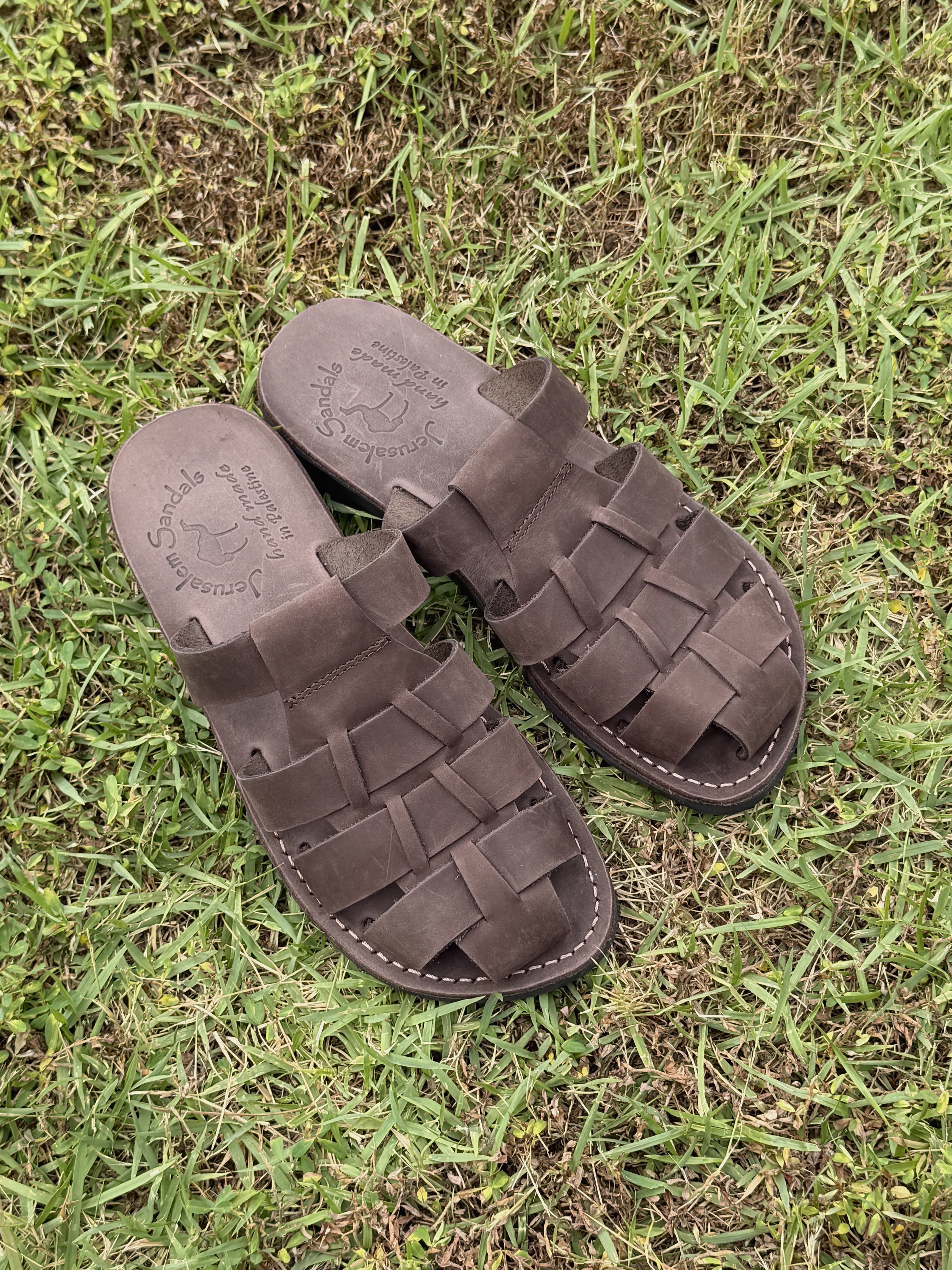 JERUSALEM SANDALS 1063NN Michael Slide Brown 착용 스타일 - 5