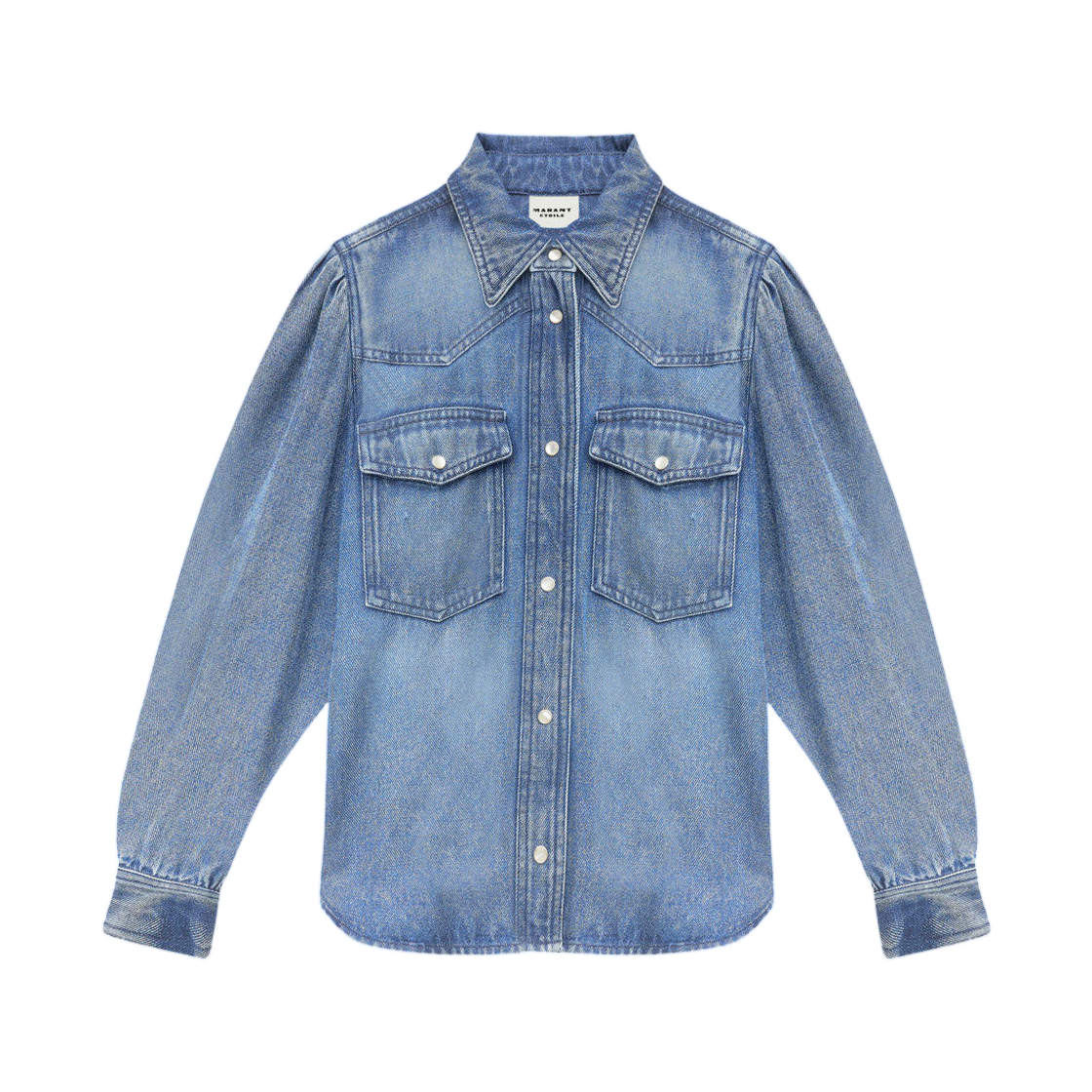 CH0190FA-B3H01E-30BU (W) Isabel Marant Tahisia Chambray Shirt Blue