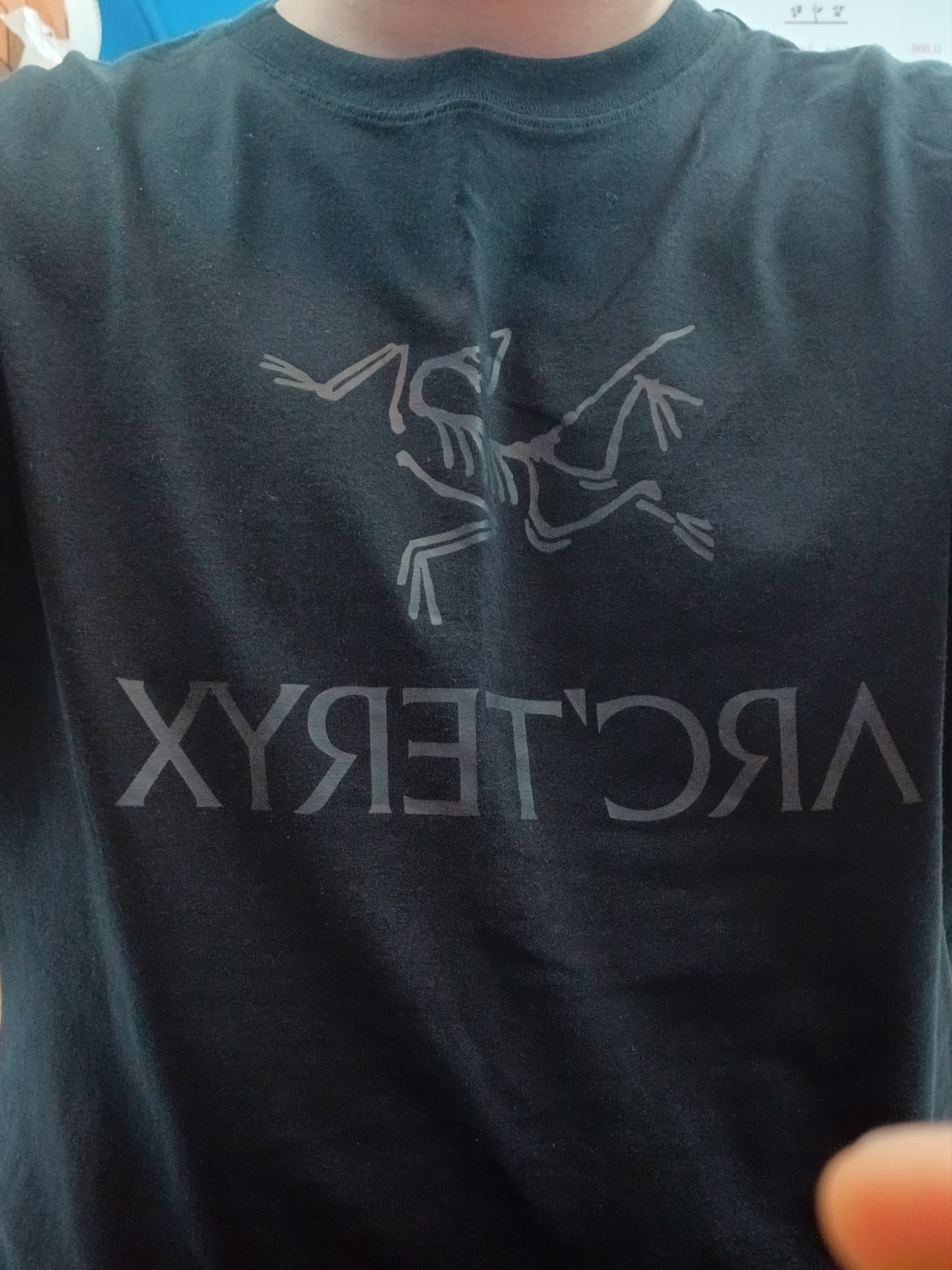Arc'teryx Arc'word Logo SS T-Shirt Black, Arc'teryx Rampart Shorts 9 Inch Black 착용 스타일 - 4