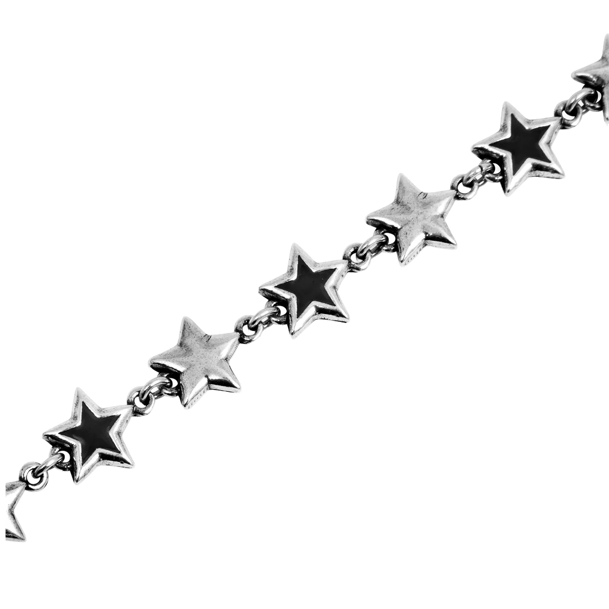 투제이스 블랙 에나멜드 스타즈 브레이슬릿 실버 - 26FW(Twojeys Black Enameled Stars Bracelet Silver - 26FW) - 2