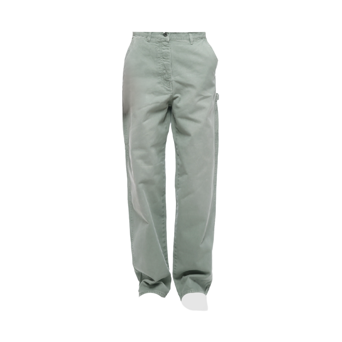 MP1723-1350-F0089 (W) Miu Miu Logo Embroidered Gabardine Pants Green