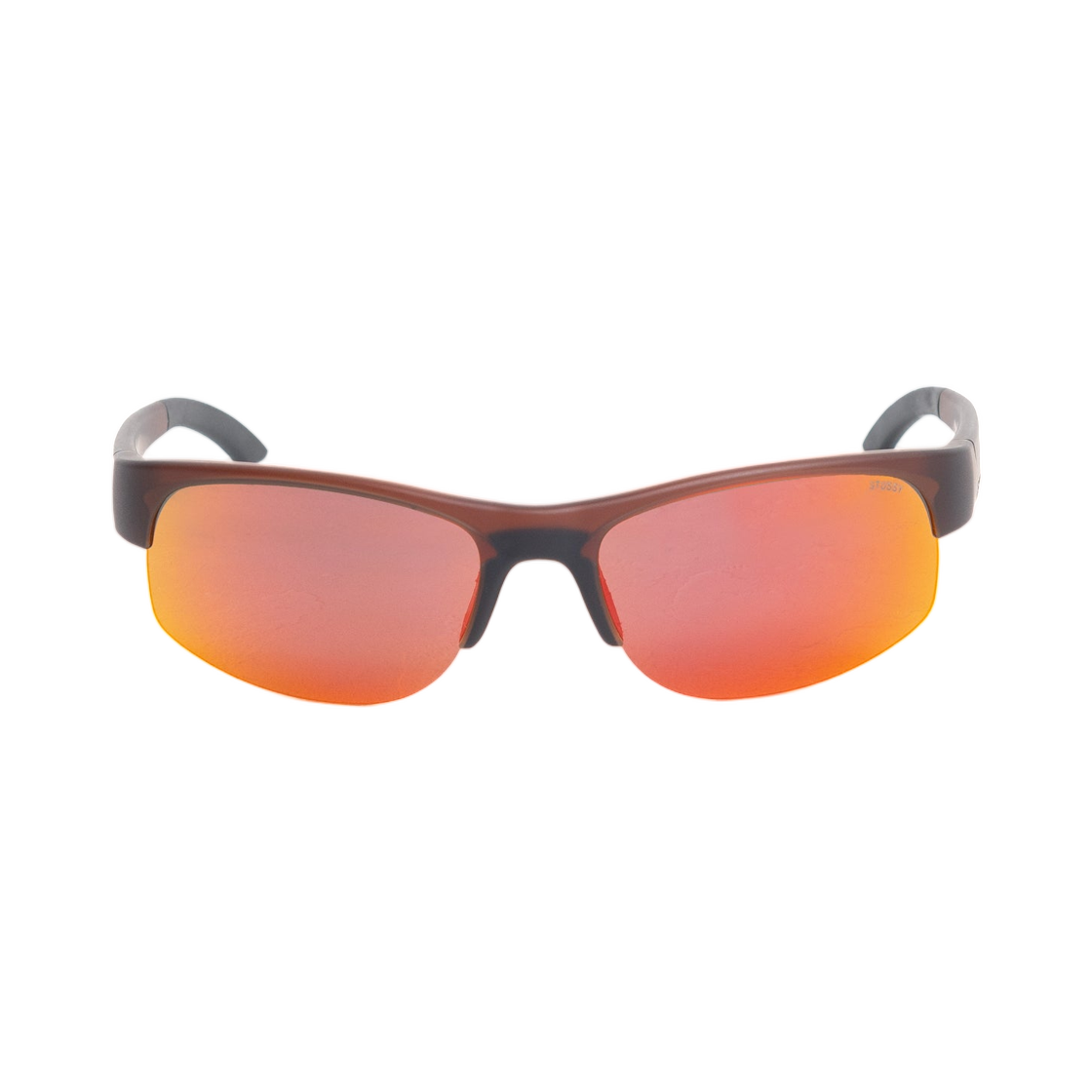 338450 Stussy Hiro Sunglasses Frost Brown Red Mirror Lens