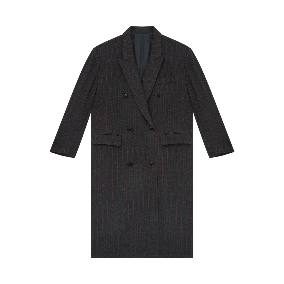 (W) 이자벨 마랑 렉사나 롱 울 블렌드 코트 미드나잇((W) Isabel Marant Lexana Long Wool Blend Coat Midnight) - 1