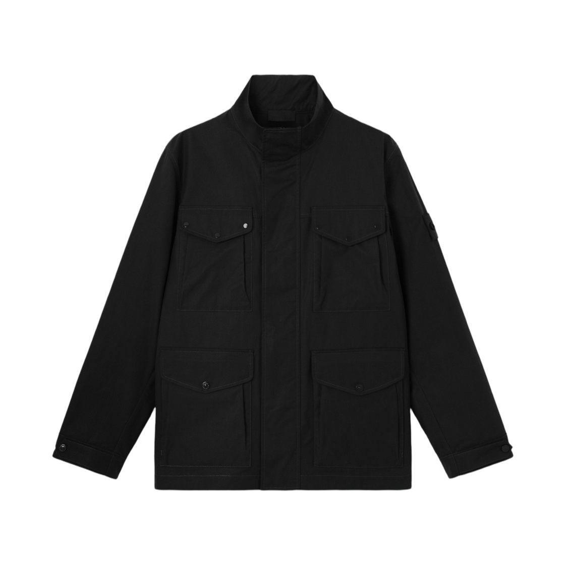 L1S1541000-35S0F01-V0029 Stone Island 4100035 All-Weather Cotton Canvas_S.I. Ghost Windproof and Breathable Field Jacket Black - 26SS