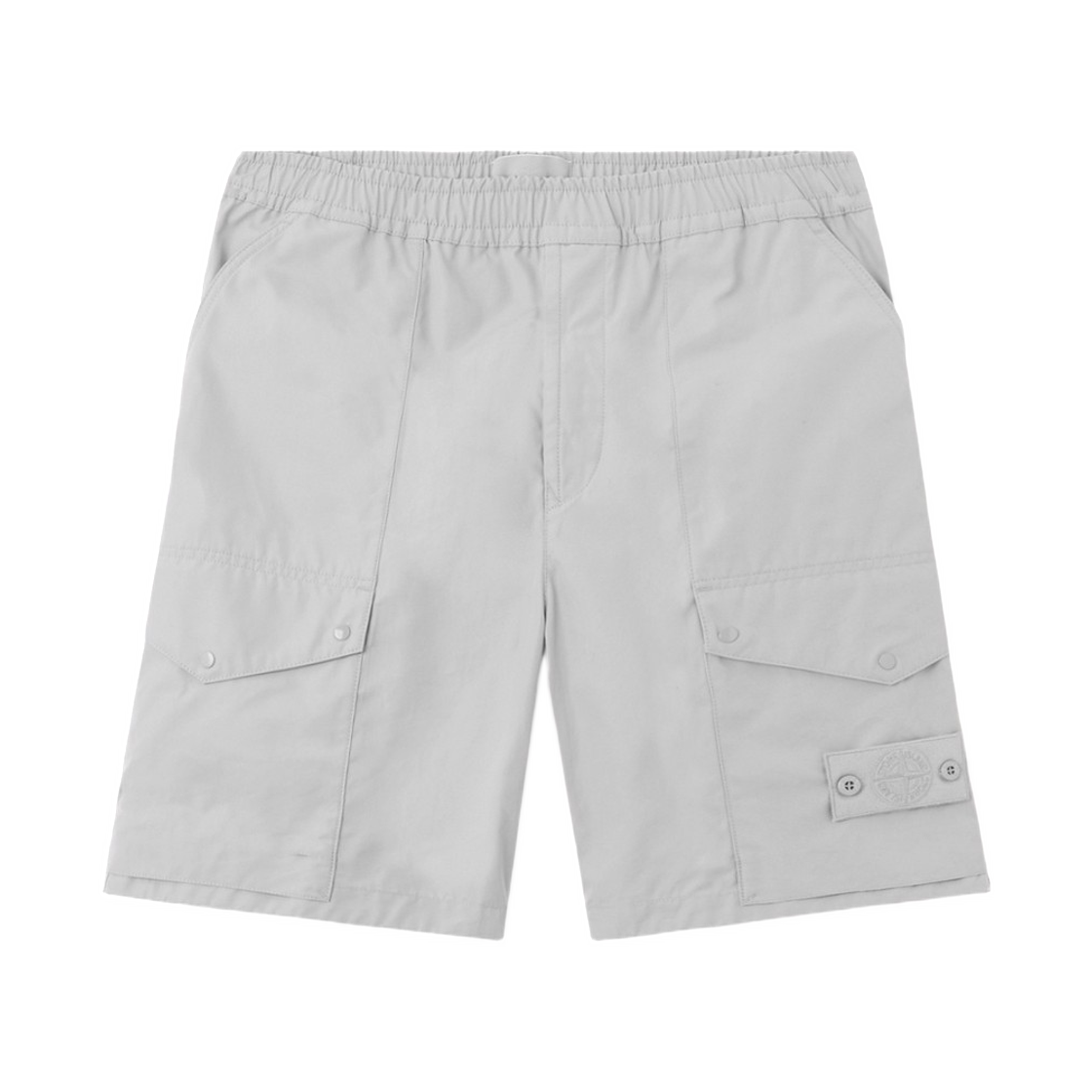 L1S15L1000-04S0F01-V0064 Stone Island L100004 All-Weather Cotton Canvas_S.I. Ghost Windproof and Breathable Comfort-Fit Cargo Shorts Dust Grey - 26SS
