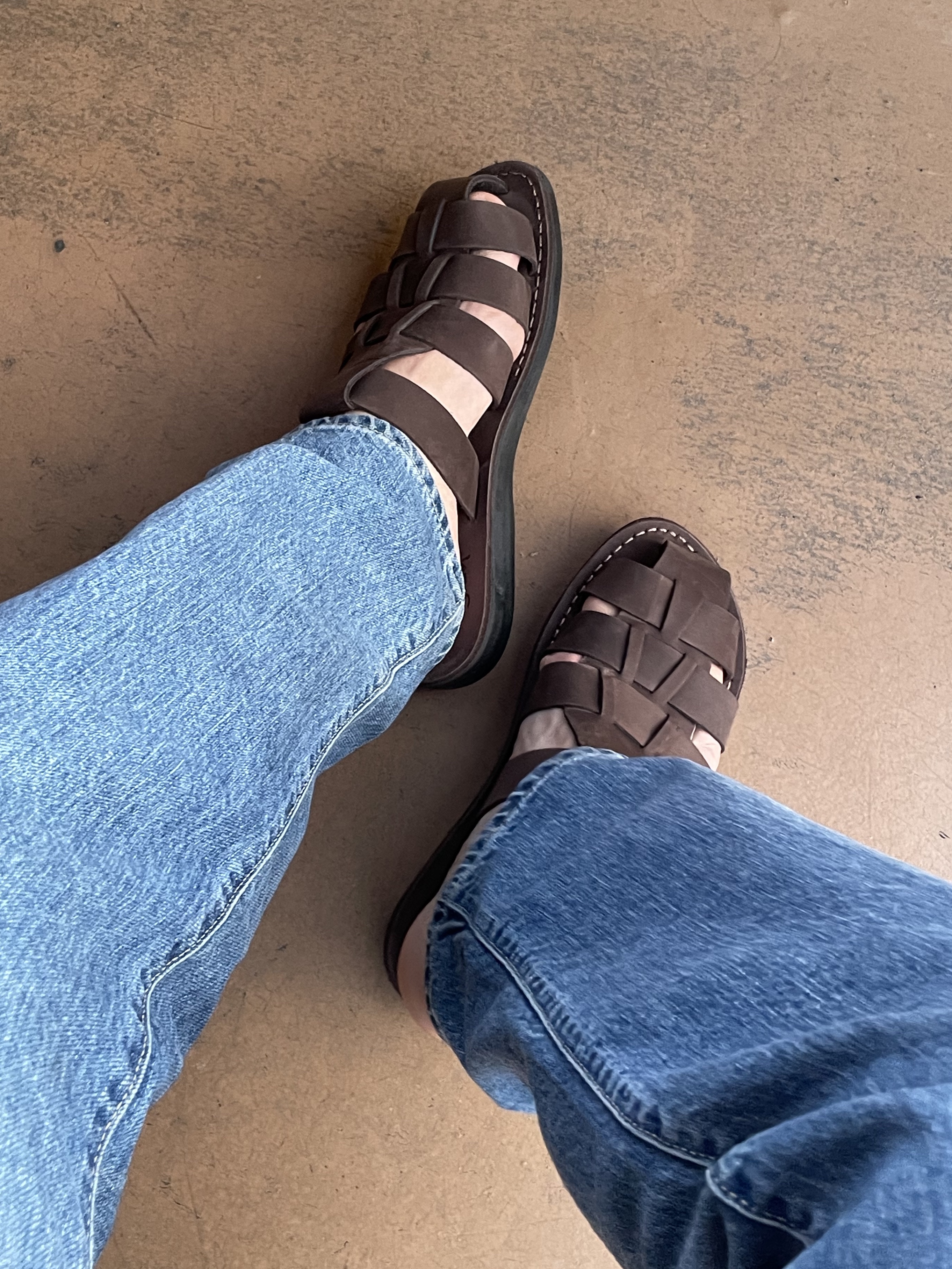 JERUSALEM SANDALS 1063NN Michael Slide Brown 착용 스타일 - 3