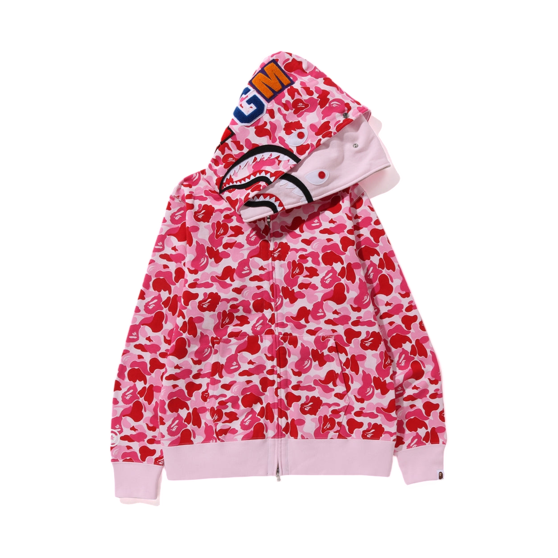 베이프 ABC 카모 더블 샤크 풀 집 후드 핑크(BAPE ABC Camo Double Shark Full Zip Hoodie Pink) - 2