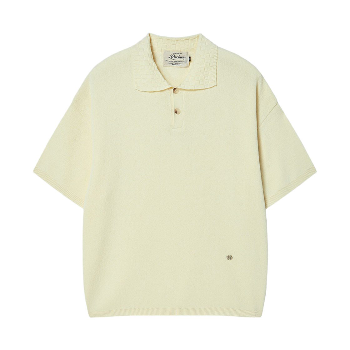 엔 아카이브 위빙 카라 디테일 코튼 니트 아이보리(N ARCHIVE Weaving Collar Detail Cotton Knit Ivory)