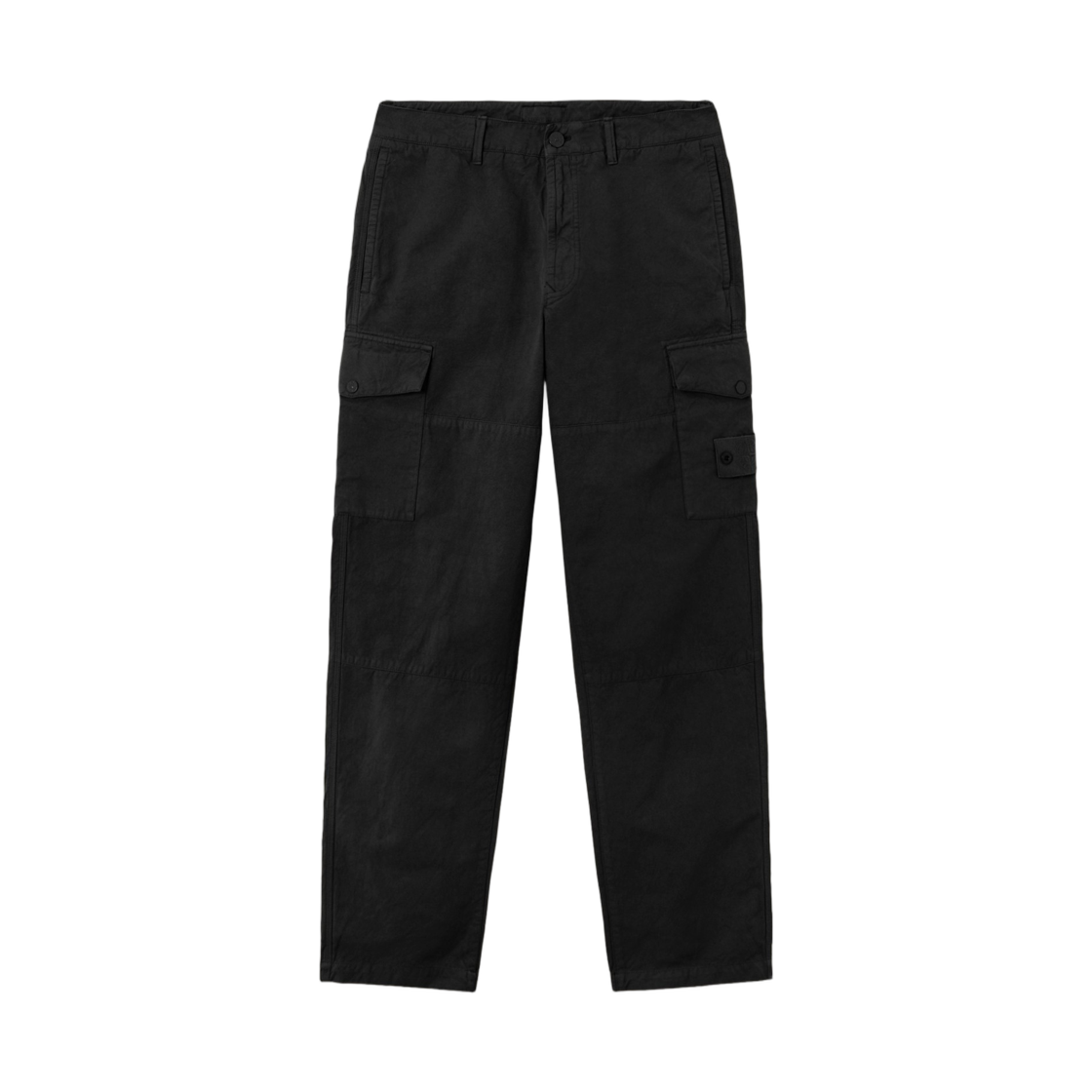 L1S1531000-41S0F36-V0029 Stone Island 3100041 Cotton Linen Canvas_S.I.Ghost Regular-Fit Cargo Trousers with Panelled Construction Black - 26SS