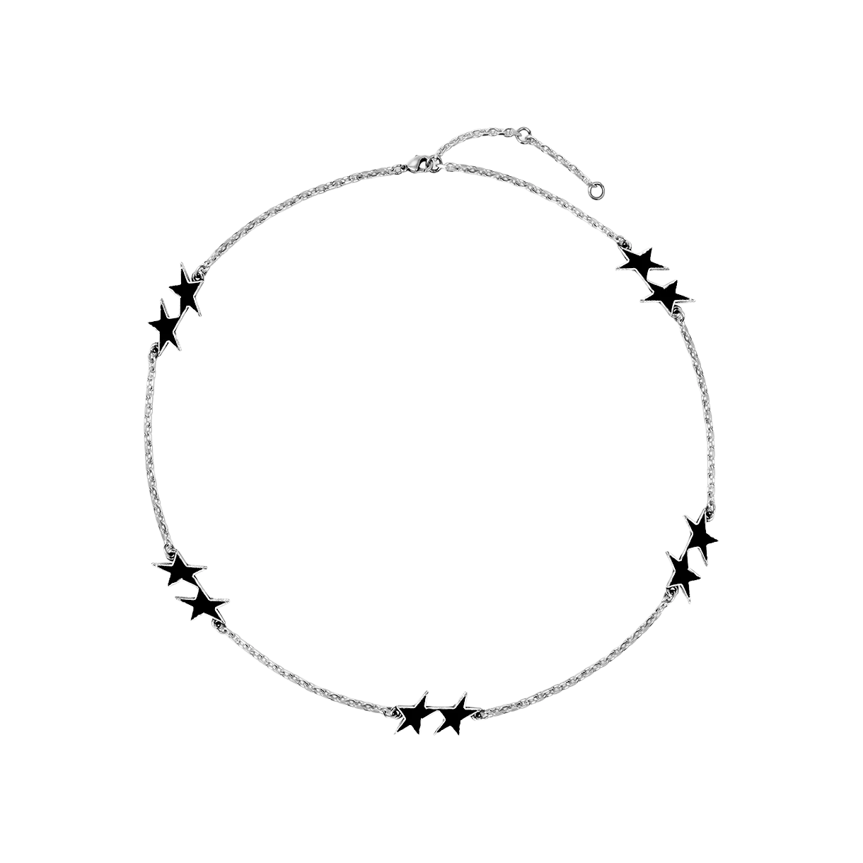 투제이스 블랙 에나멜드 아이콘 네클리스 실버 - 26FW(Twojeys Black Enameled Icon Necklace Silver - 26FW)