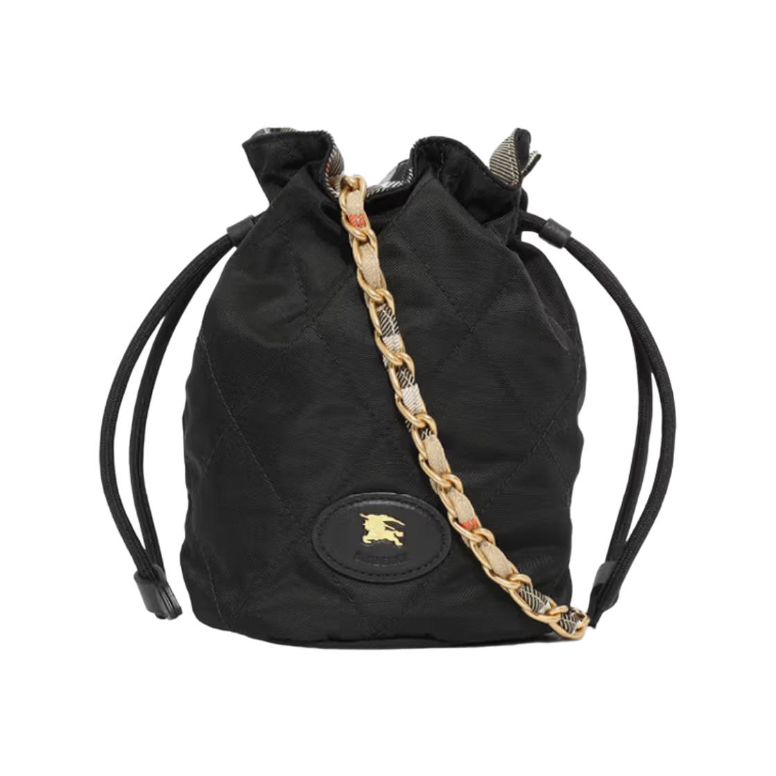버버리 로고 퀼팅 나일론 체인 버킷백 블랙(Burberry Logo Quilting Nylon Chain Bucket Bag Black) - 1