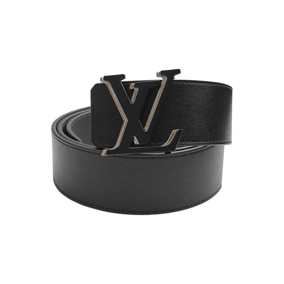 ITBRWCPDGM9B Louis Vuitton Optic Black Leather Men Belt 95/38